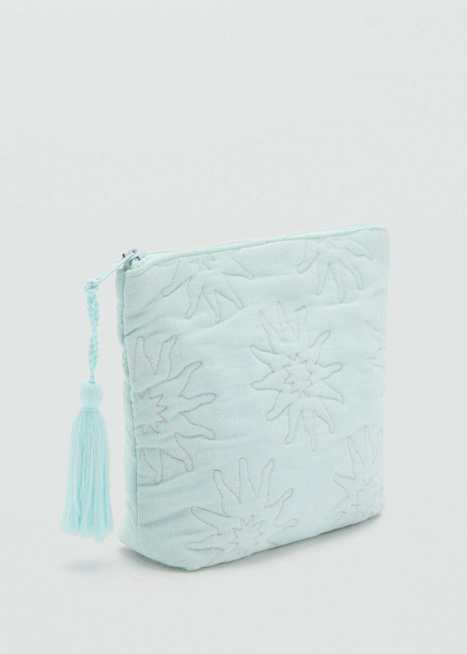 Kosmetiktasche mit bestickten Details - Mittlere Ansicht