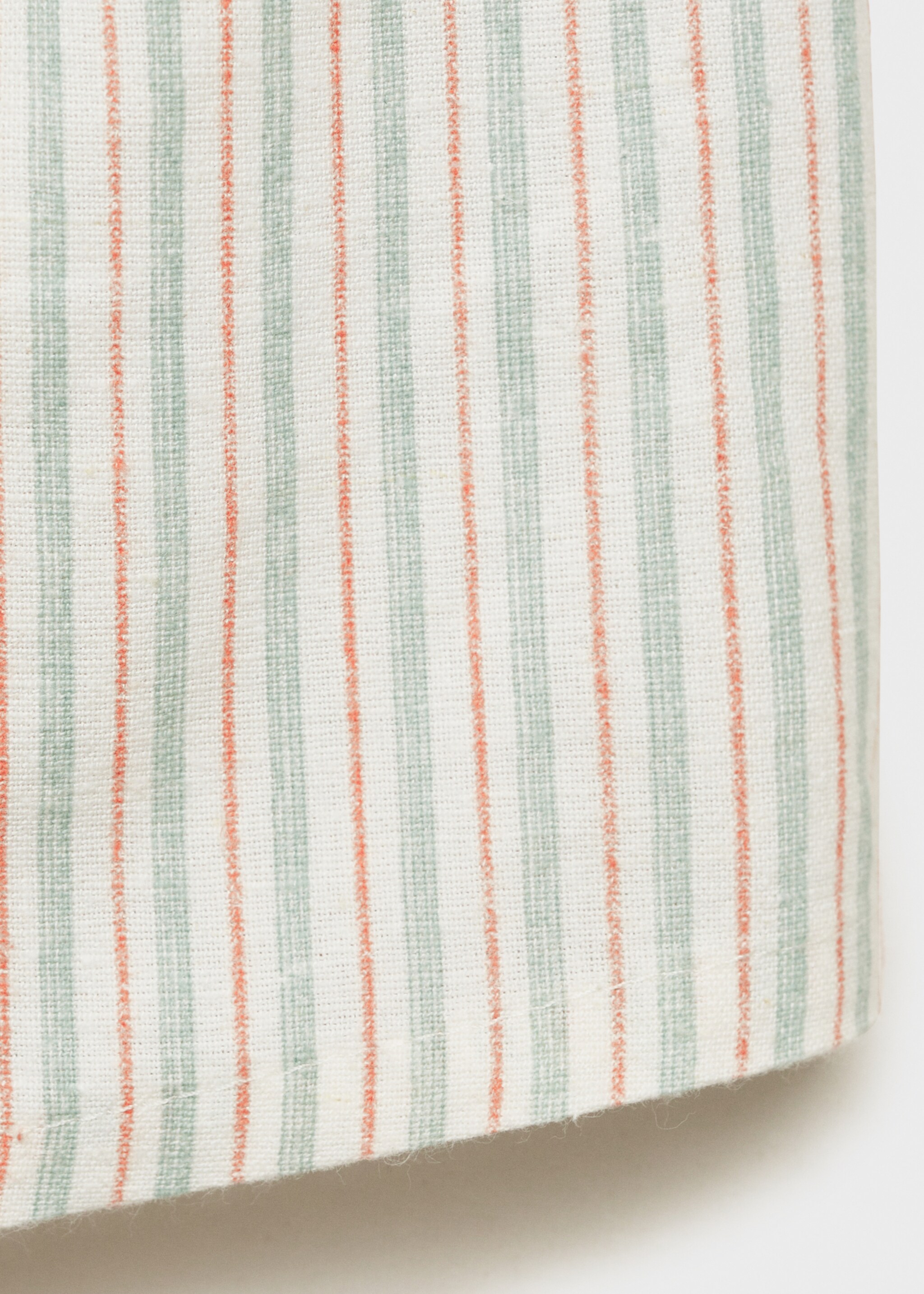 Striped linen shorts - Details of the article 0, Off White. Ref: 87026719-00.