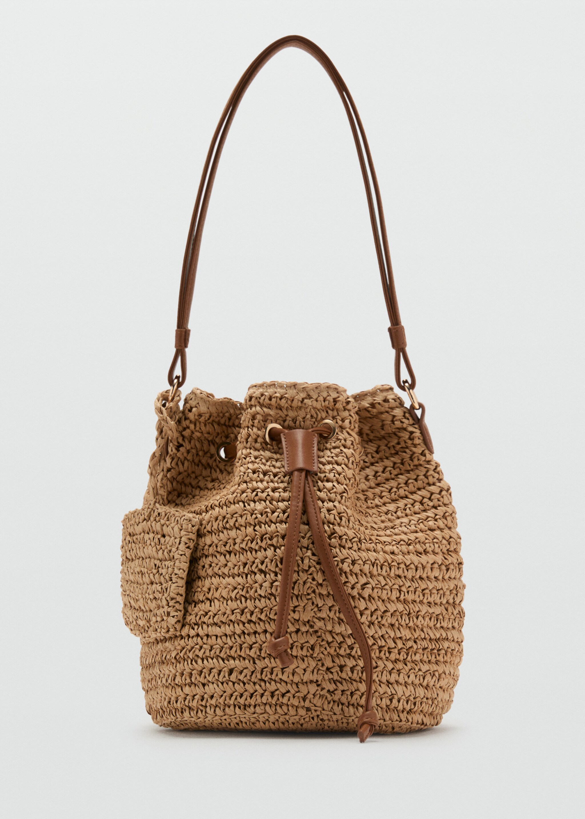 Sac porté épaule fibre naturelle - Article sans modèle, Beige. Ref: 87026725-00.