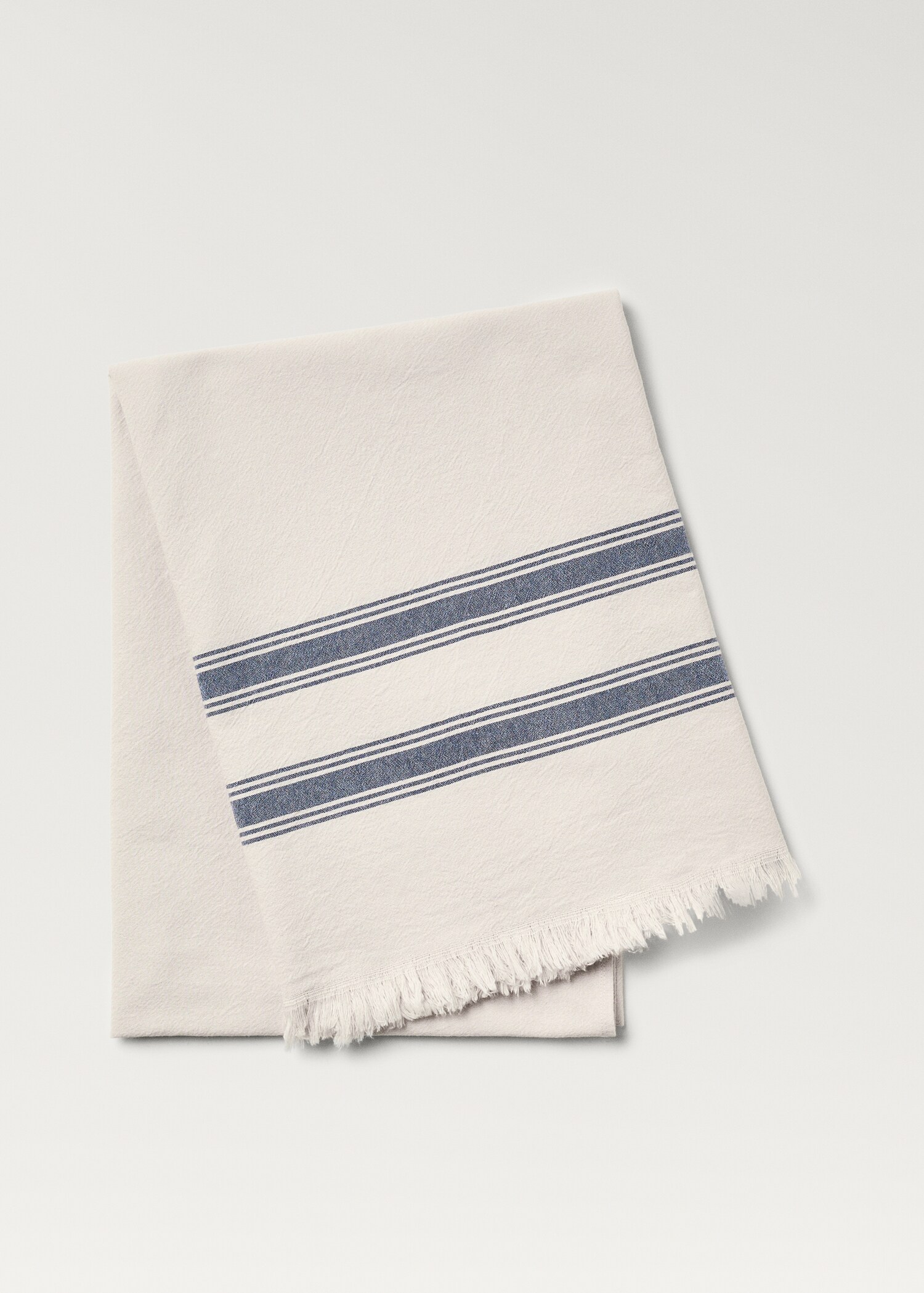 Fringed double-striped pareo towel - Article without model