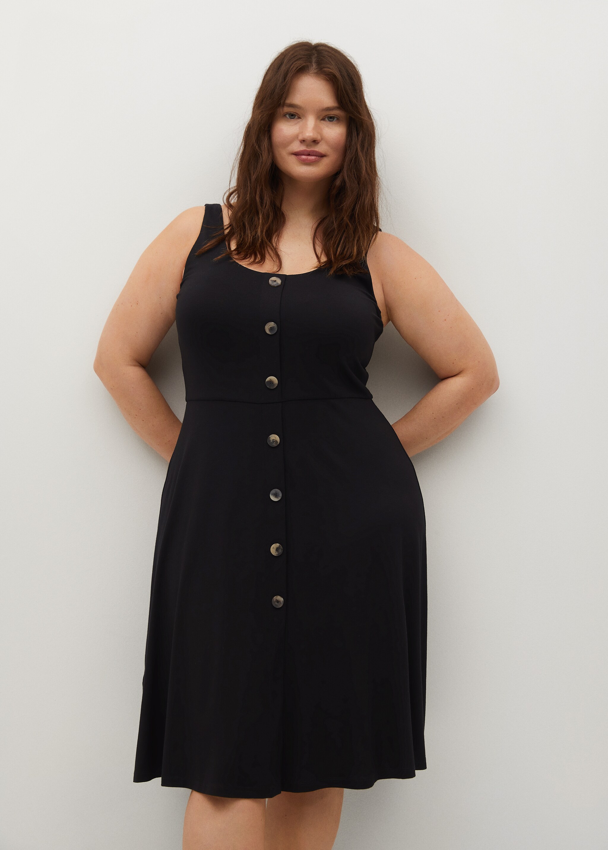 Vestido punto botones - Plano medio