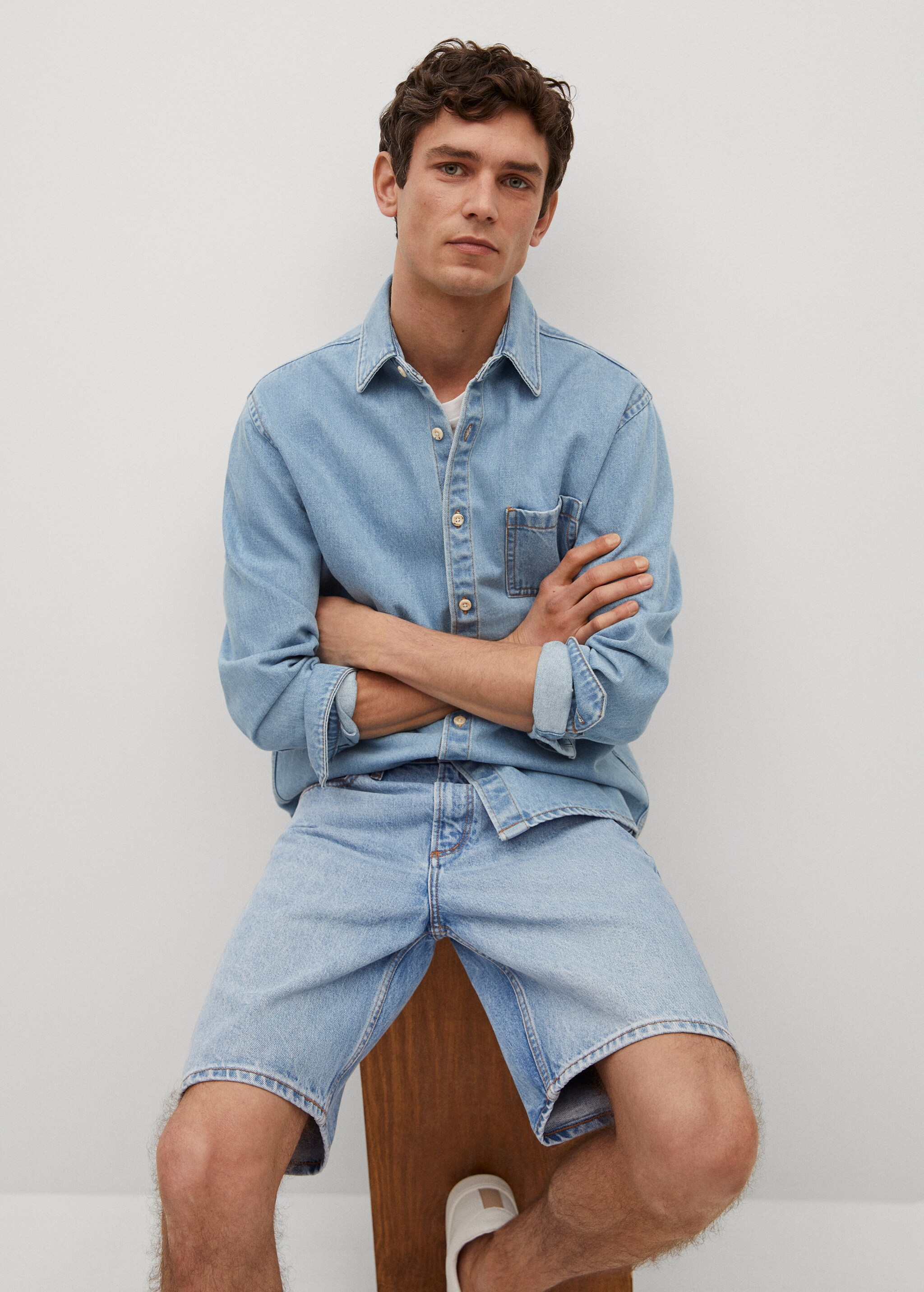 Bermudas denim relaxed lavado medio - Detalle del artículo 3