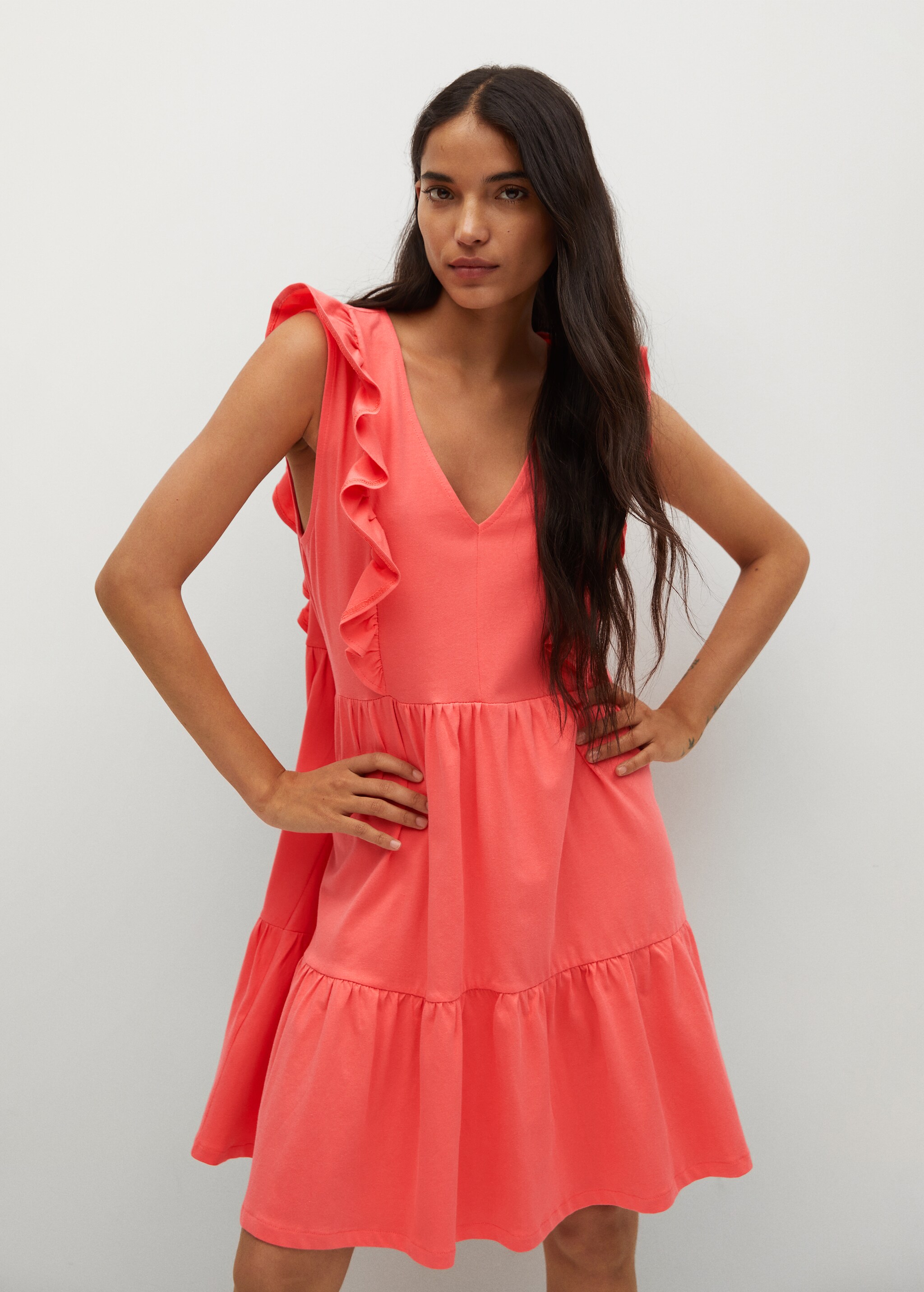 Rüschenkleid aus Bio-Baumwolle - Mittlere Ansicht