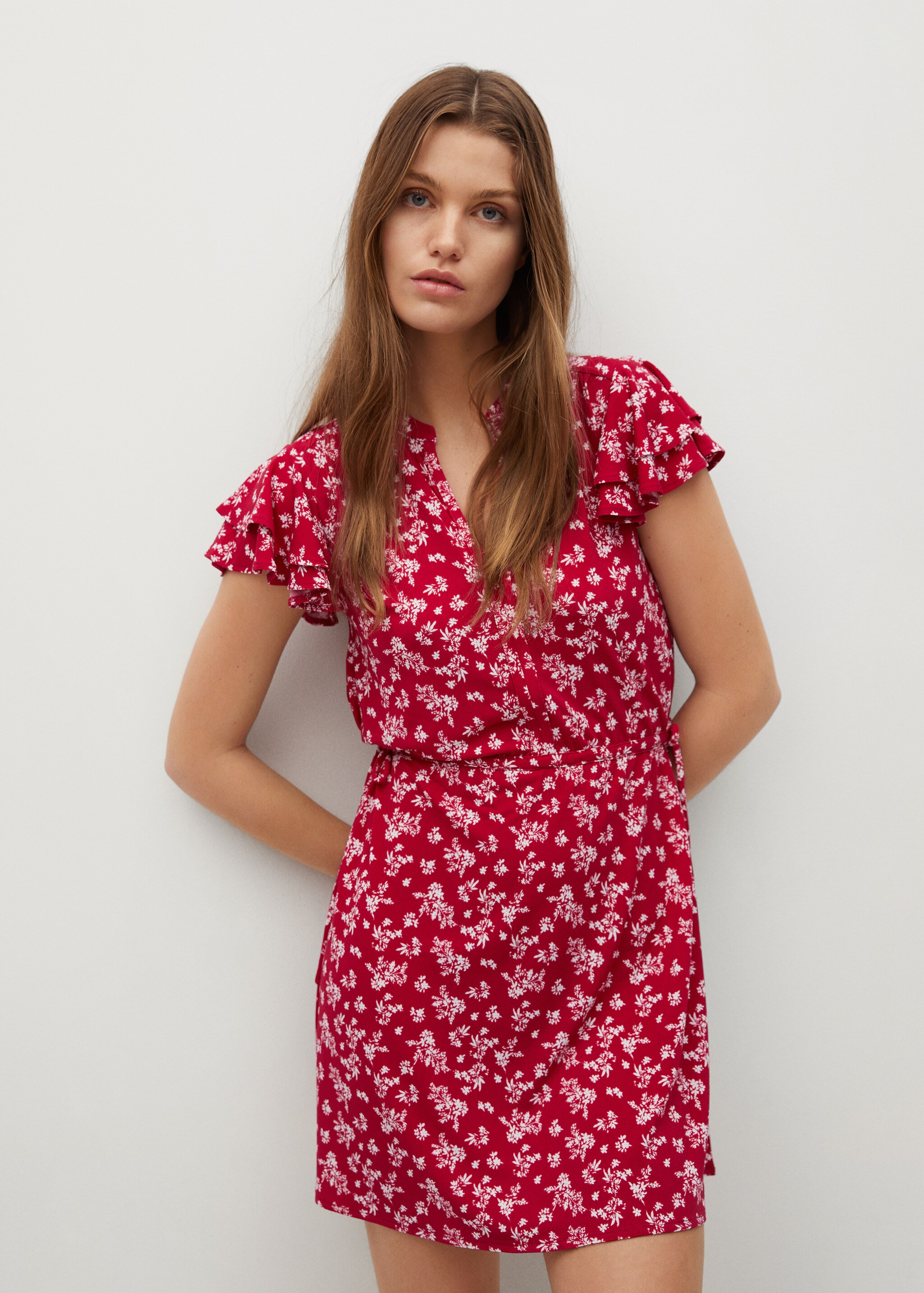 Vestido estampado flores - Plano medio