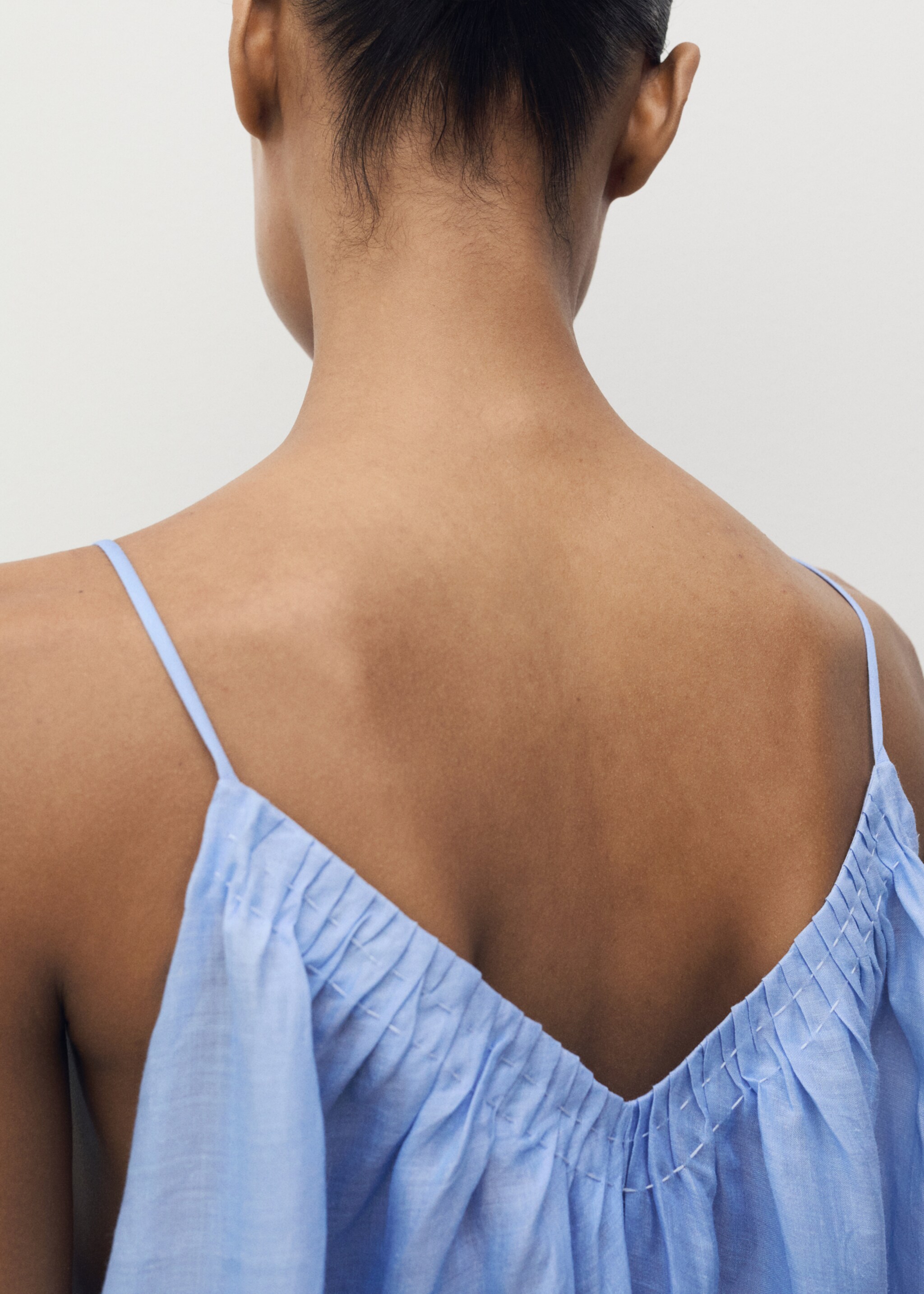 Chemise de nuit en ramie effet dégradé - Détail de l'article 6, Bleu. Ref: 87027171-00.