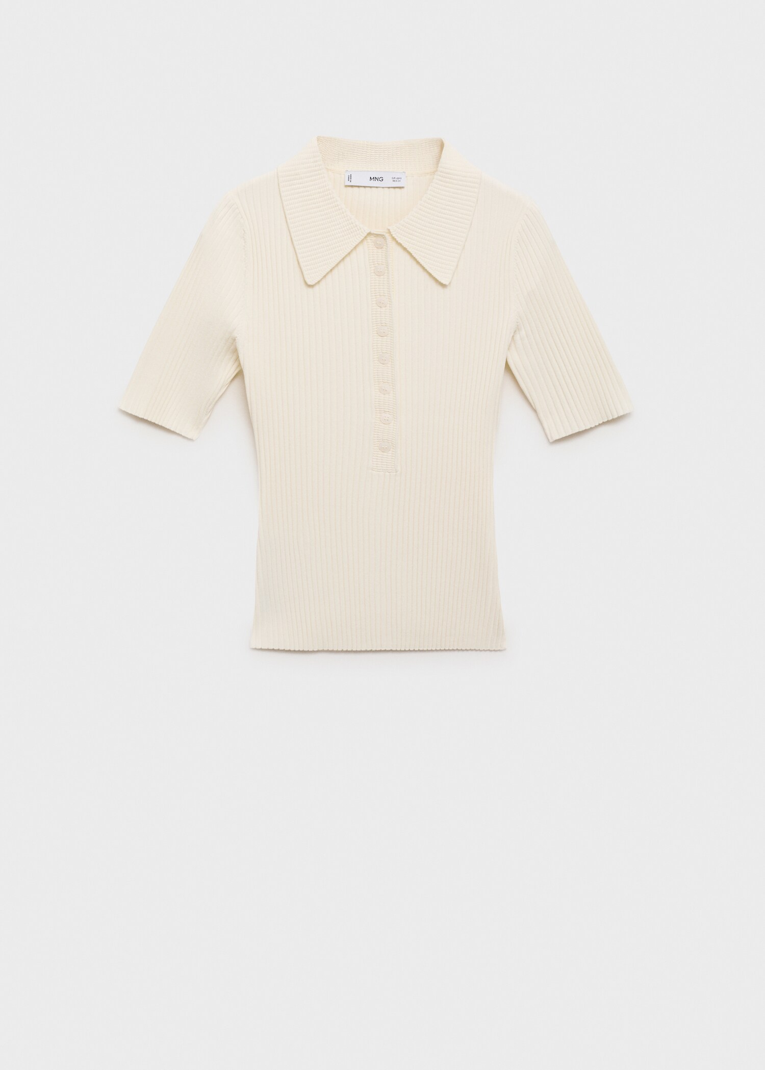 Pullover collo polo maglia a coste - Articolo senza modello