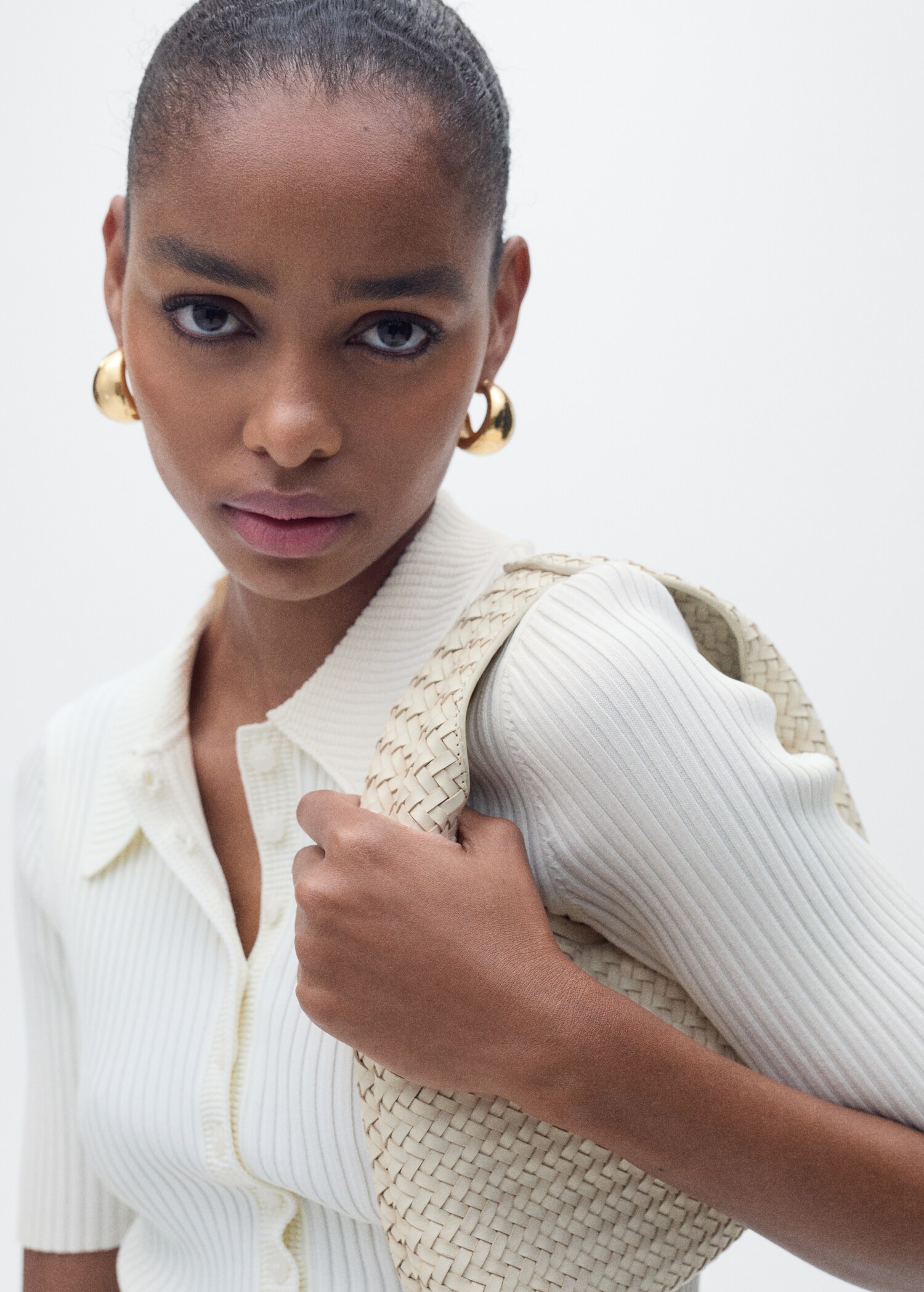 Pullover collo polo maglia a coste - Dettaglio dell'articolo 1