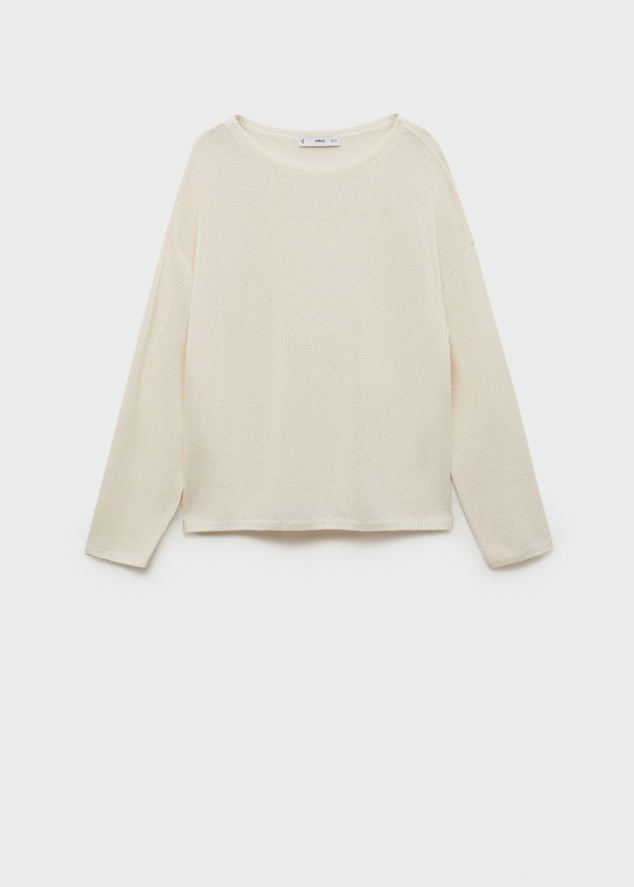 Boat-neck knitted sweater - Article without model, Ecru. Ref: 87027174-00.