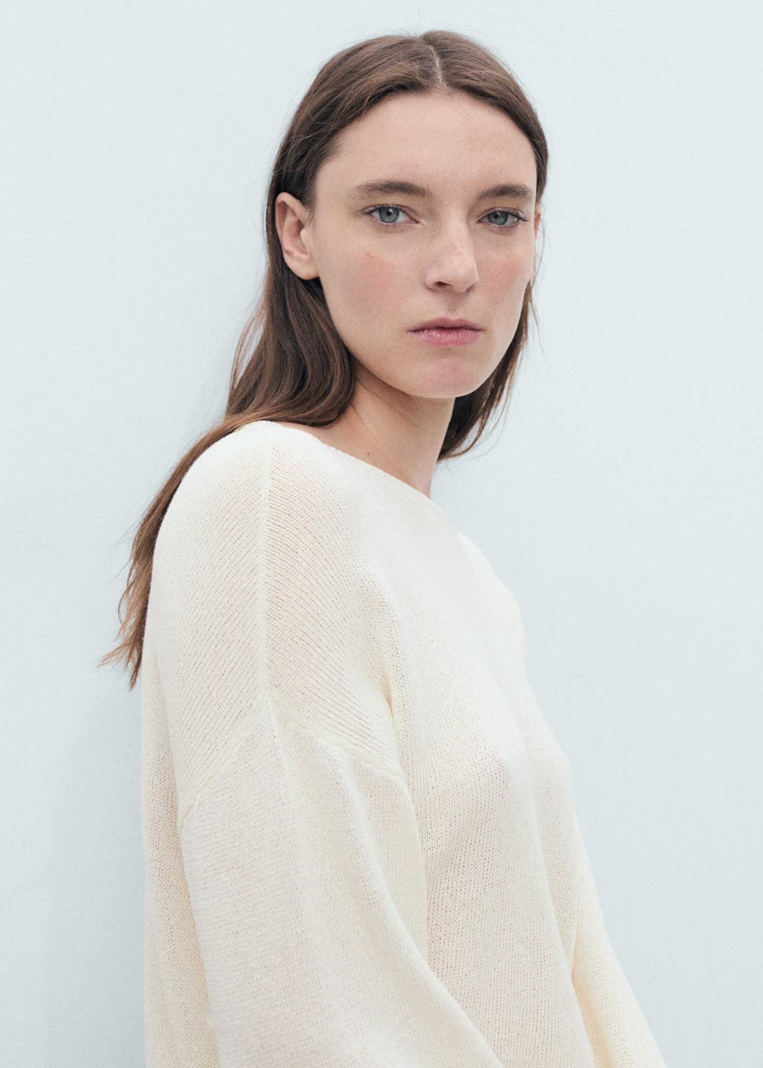 Boat-neck knitted sweater - Details of the article 1