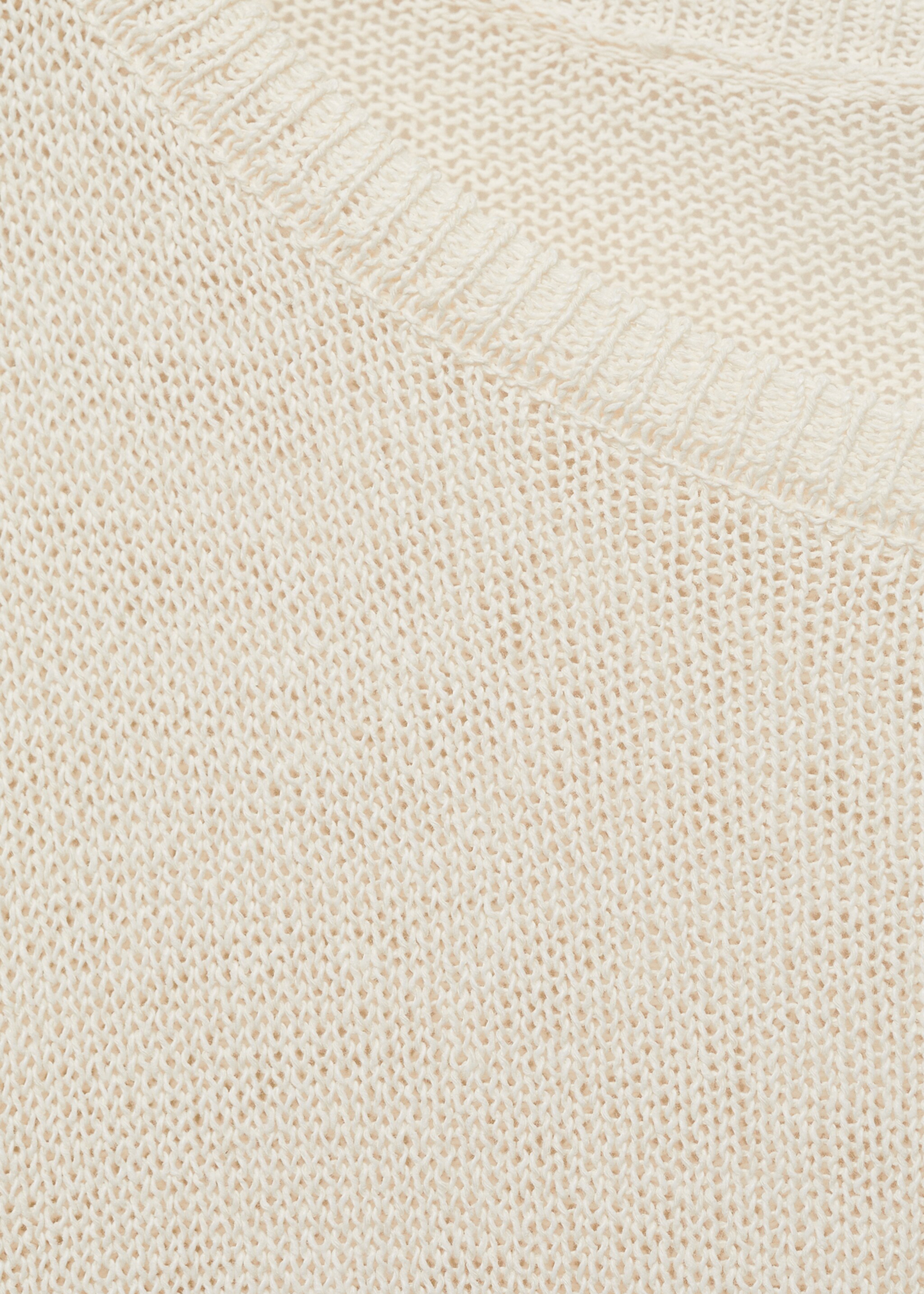 Boat-neck knitted sweater - Details of the article 8, Ecru. Ref: 87027174-00.