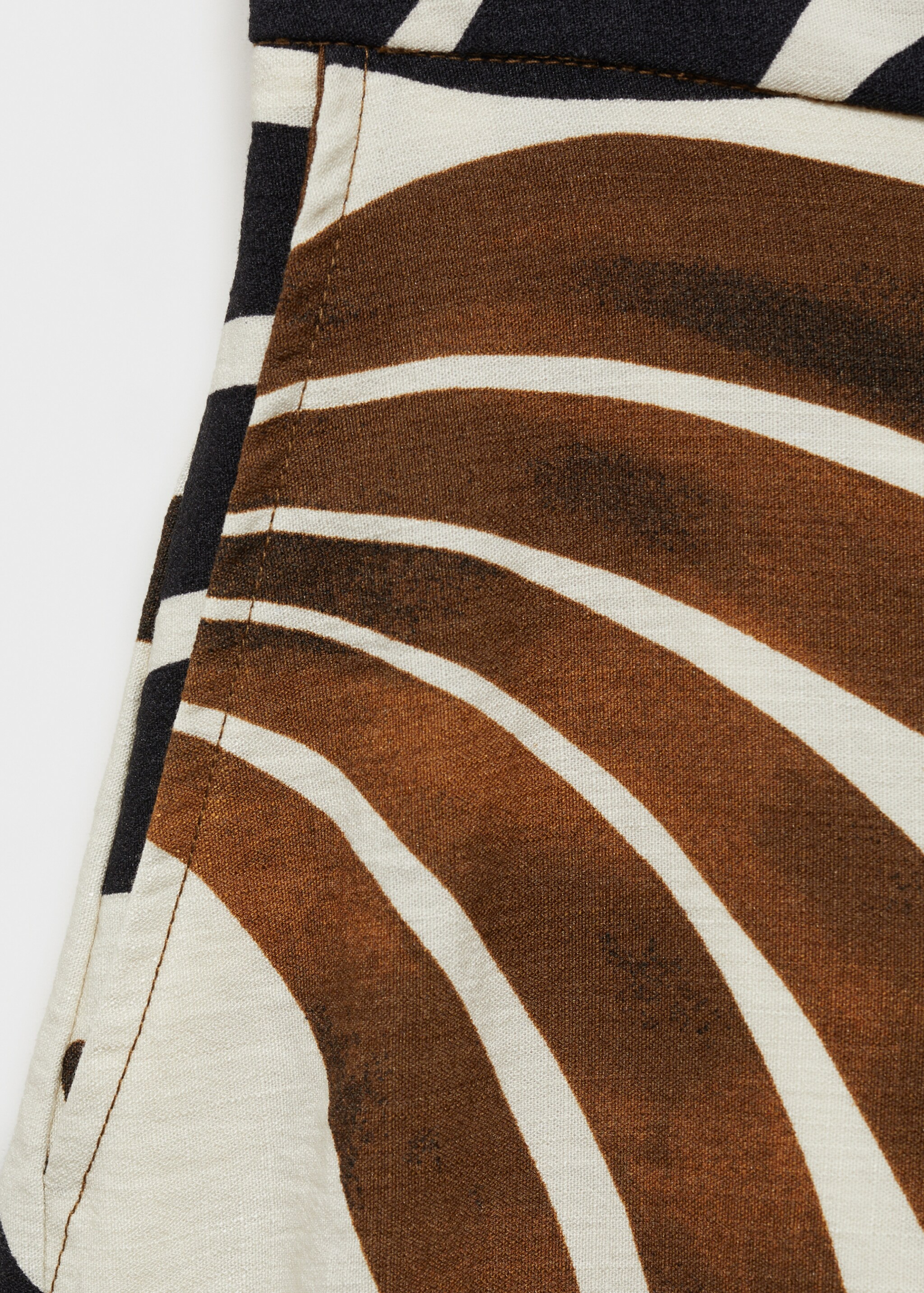 Wideleg-Hose mit abstraktem Print - Detail des Artikels 0, Ecru. Ref: 87027176-00.