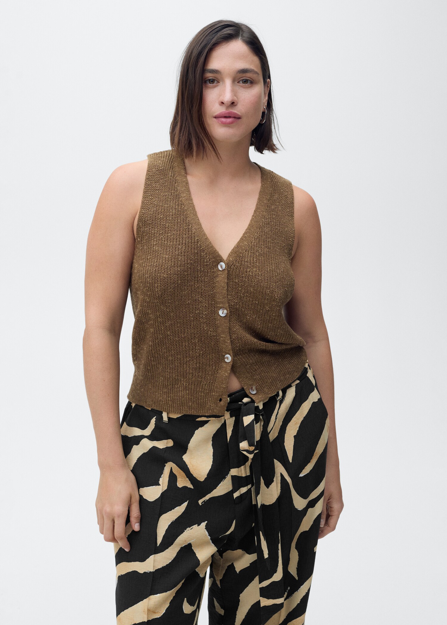 Gerade bedruckte Hose mit Gürtel - Detail des Artikels 5