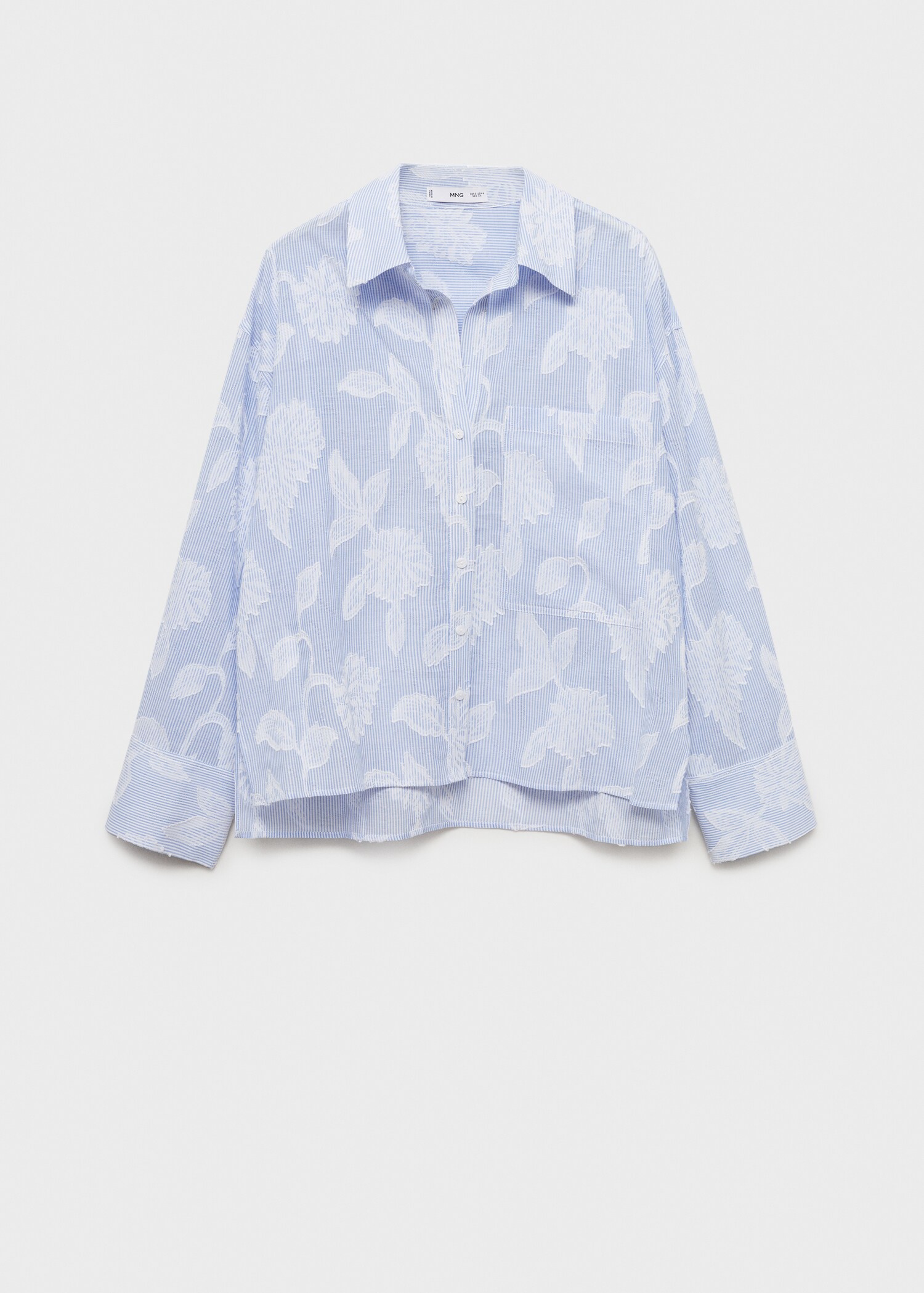 Embroidered oversized striped shirt - Article without model