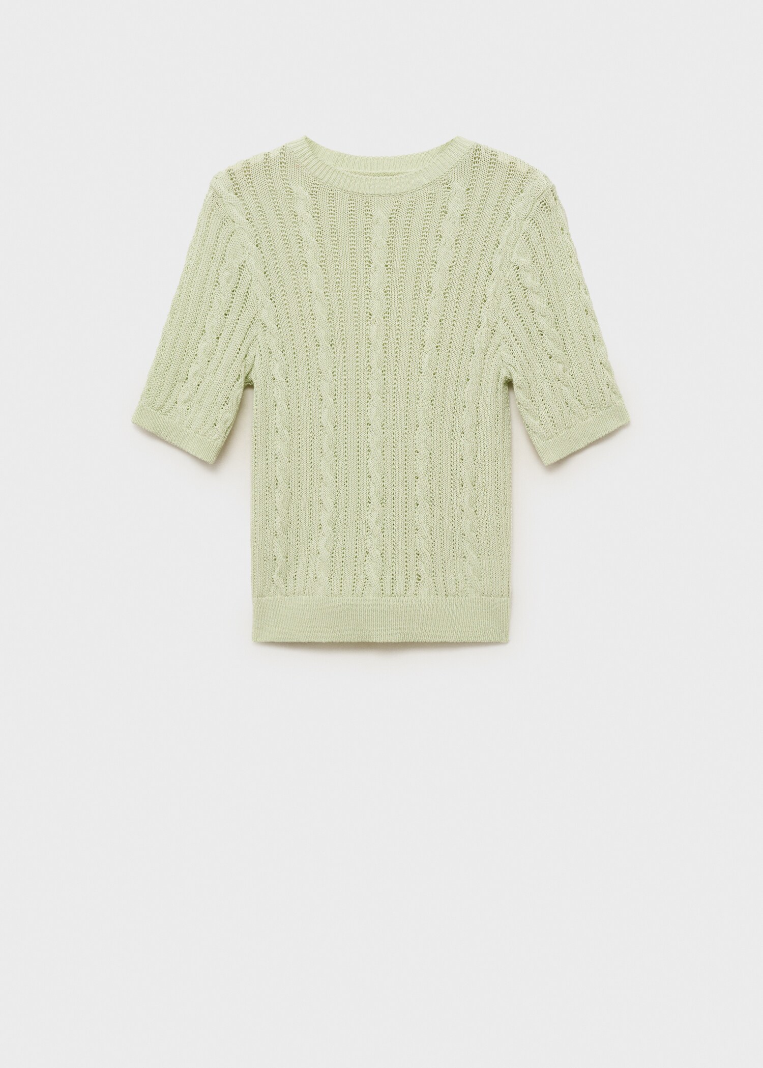Short-sleeved cable-knit sweater - Article without model