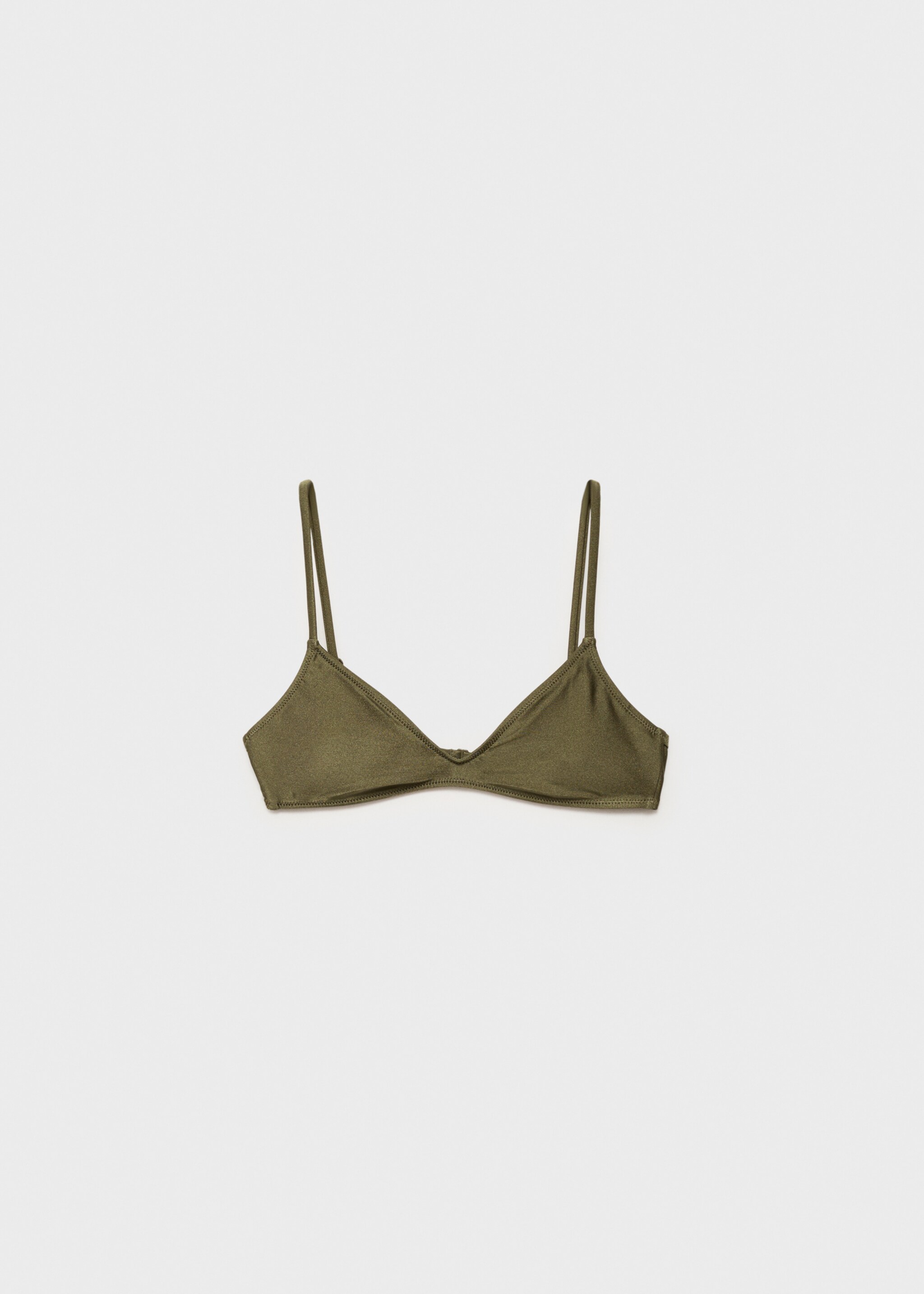 Top bikini finitura raso - Articolo senza modello, Kaki. Ref: 87027685-00.