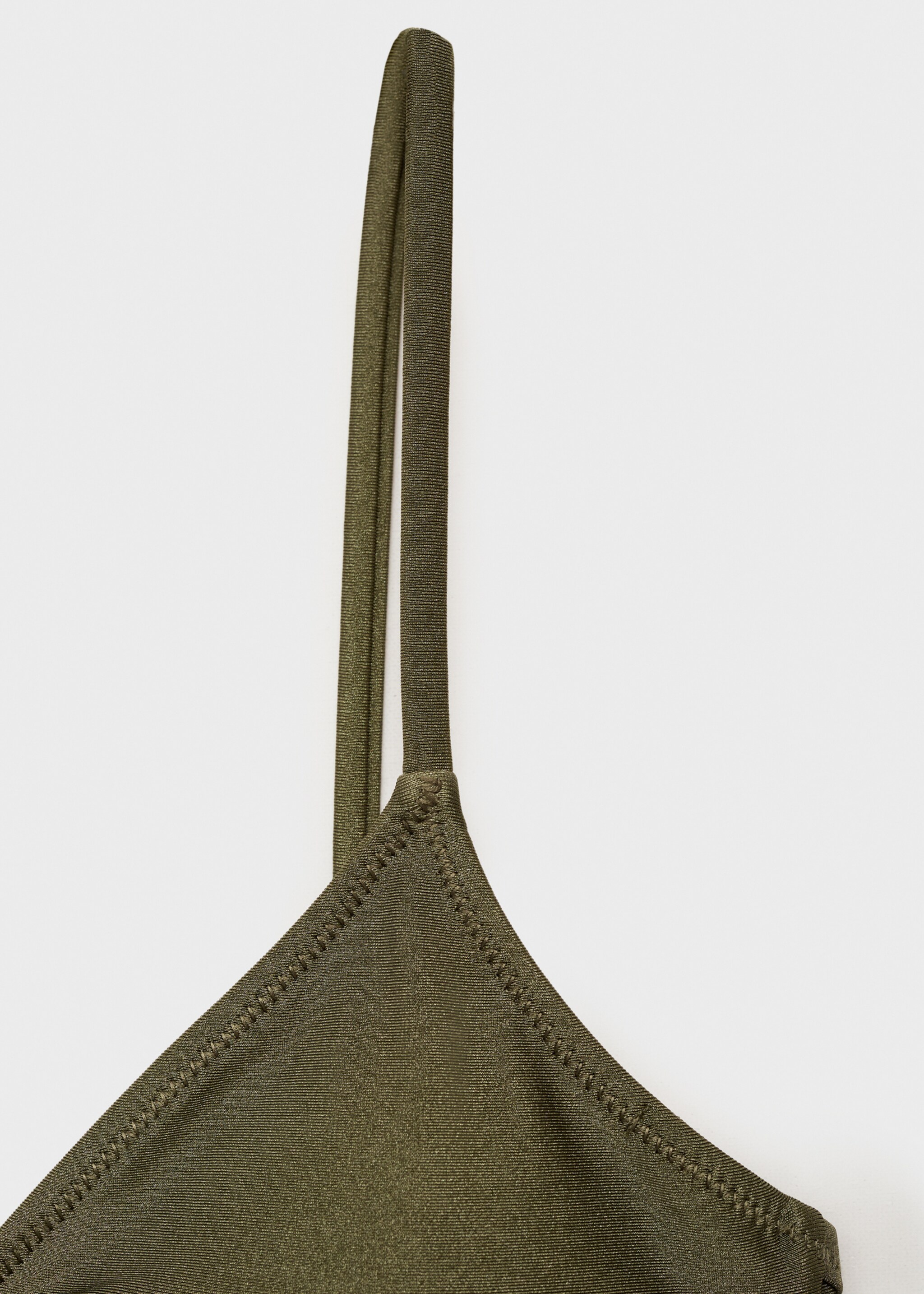 Top bikini finitura raso - Dettaglio dell'articolo 8, Kaki. Ref: 87027685-00.