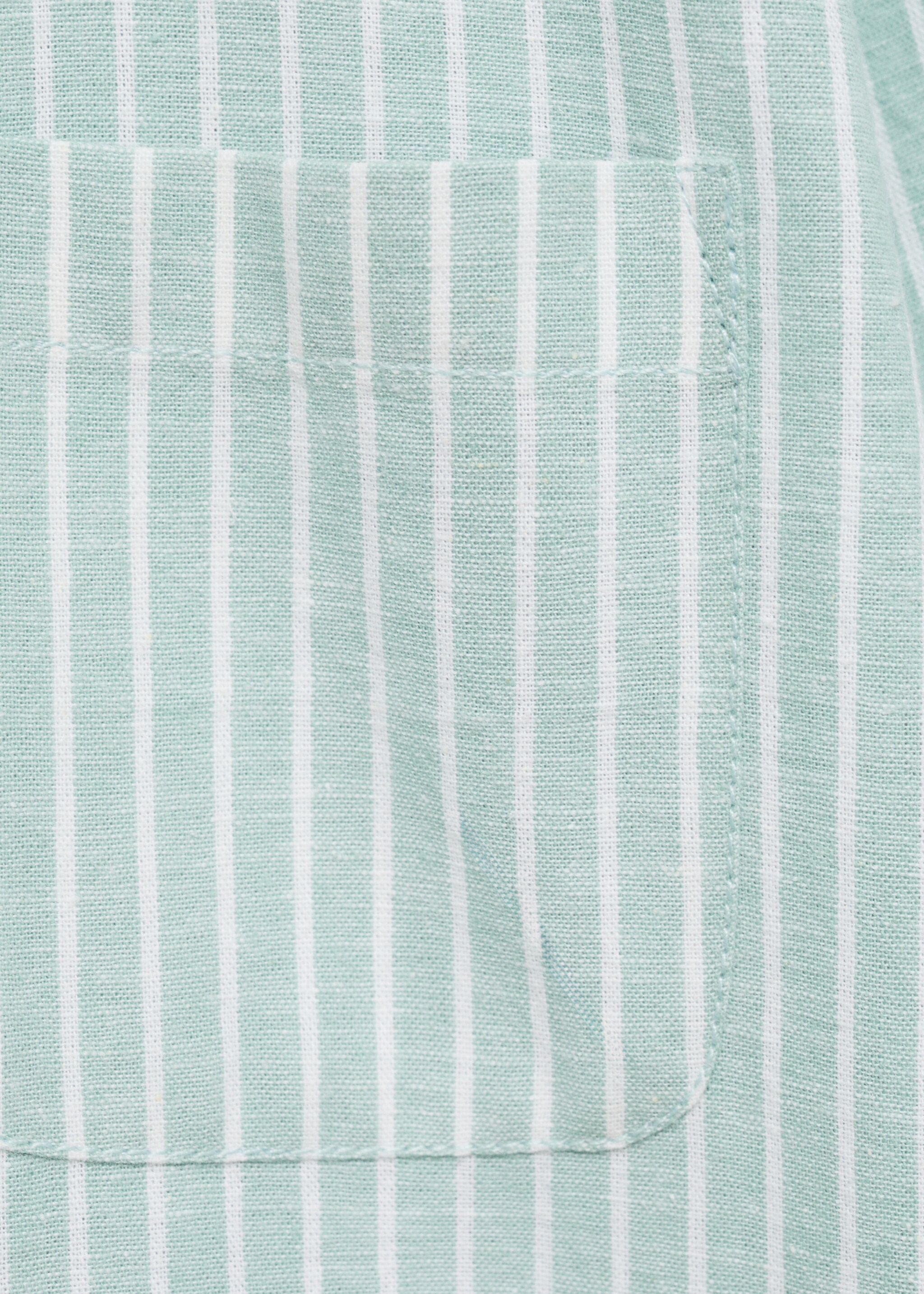 Streifenhemd aus Leinen-Mix - Detail des Artikels 0, Grün. Ref: 87027686-00.