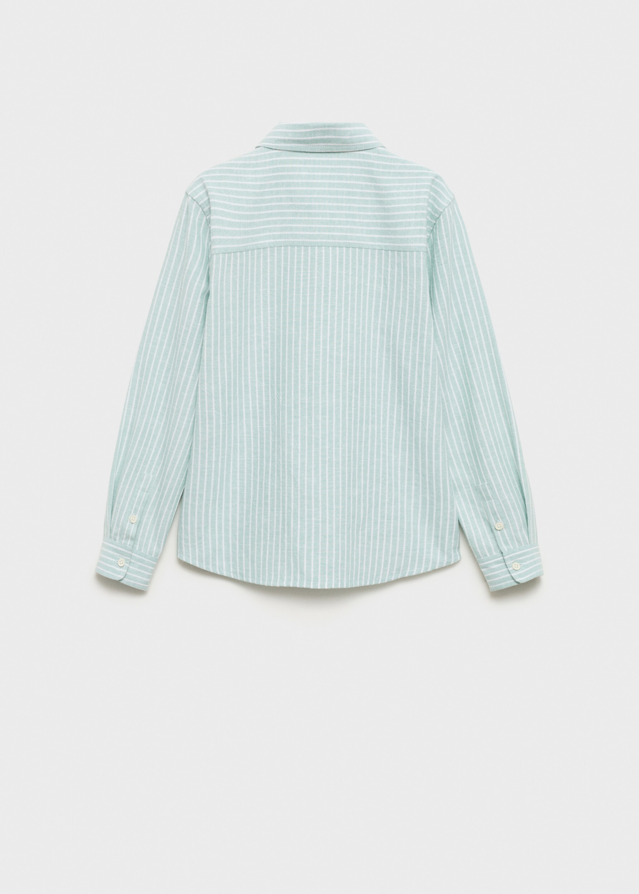Streifenhemd aus Leinen-Mix - Rückseite des Artikels, Grün. Ref: 87027686-00.