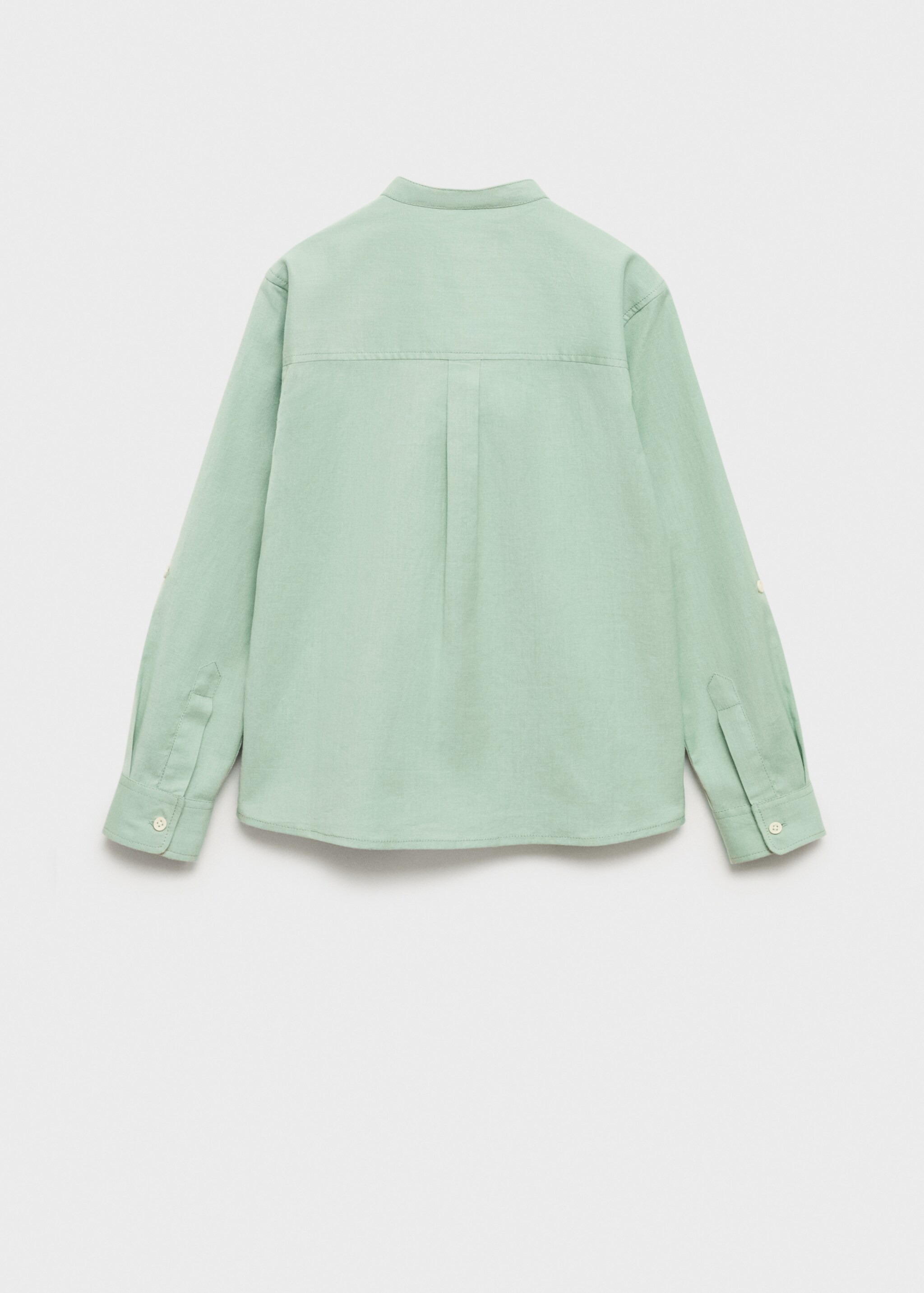 Chemise en coton col mao - Verso de l’article, Vert. Ref: 87027687-00.