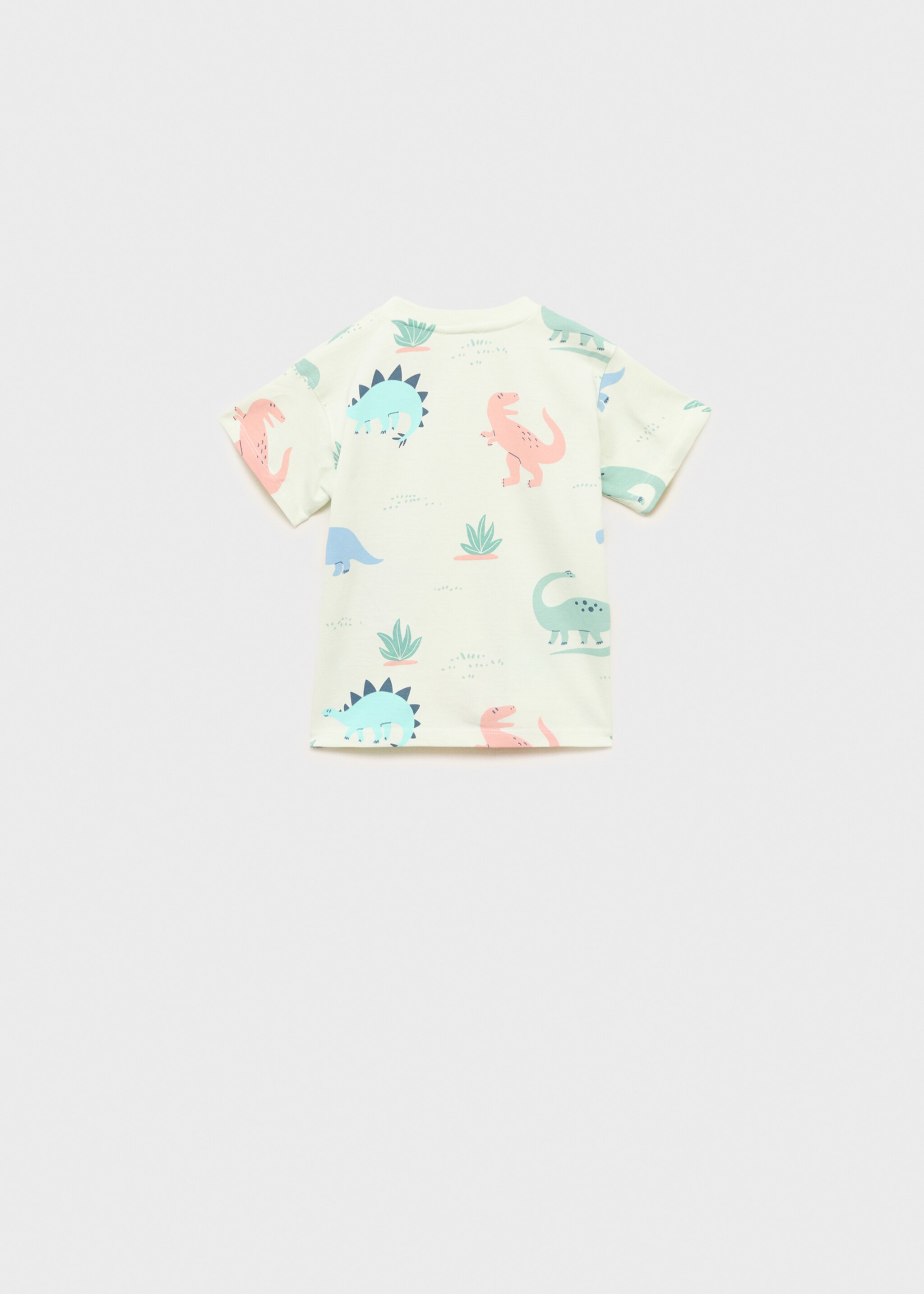 Cotton dinosaur t-shirt - Reverse of the article, Pastel Green. Ref: 87027693-00.