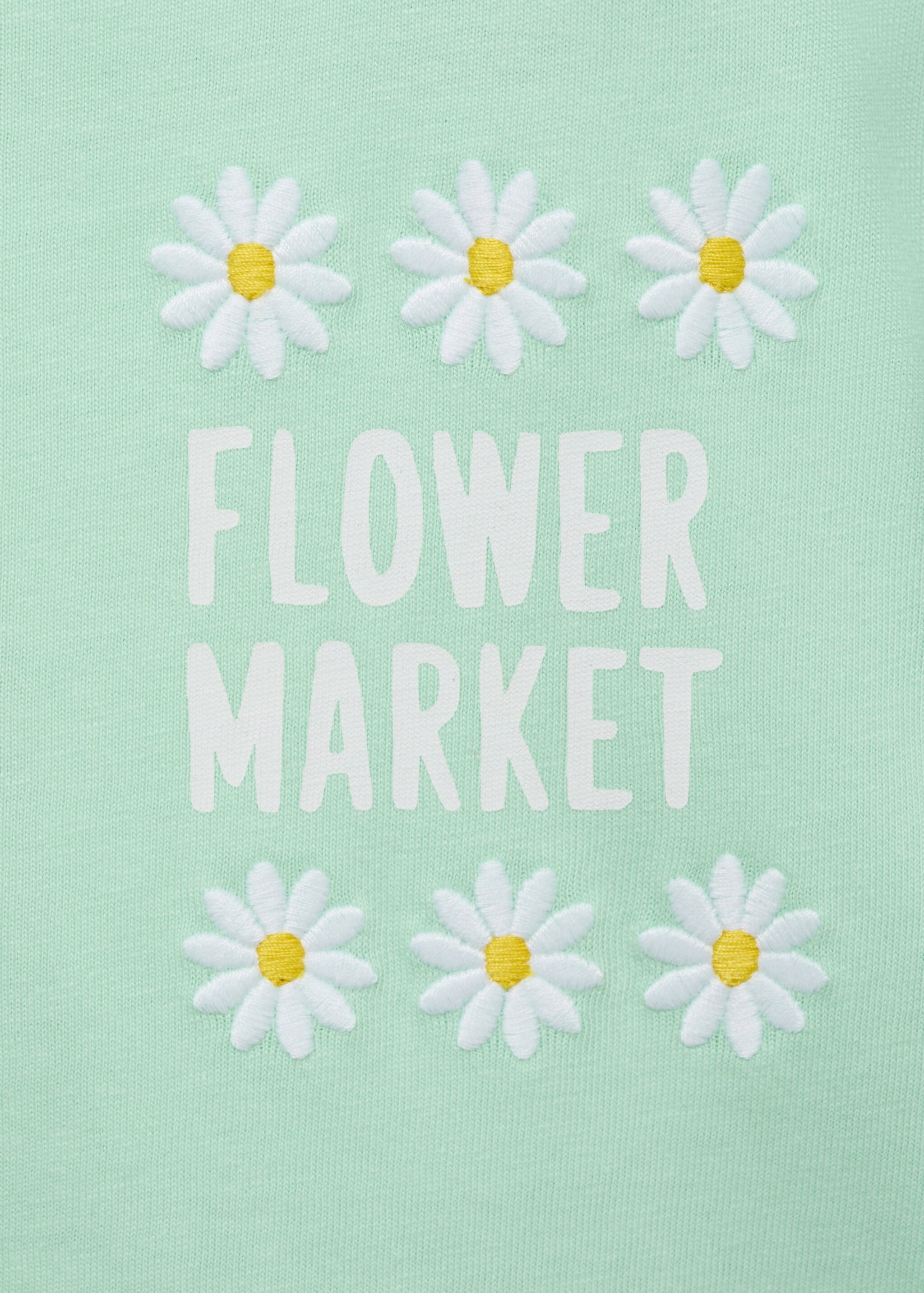 Embroidered printed T-shirt - Details of the article 0, Aqua Green. Ref: 87027697-00.