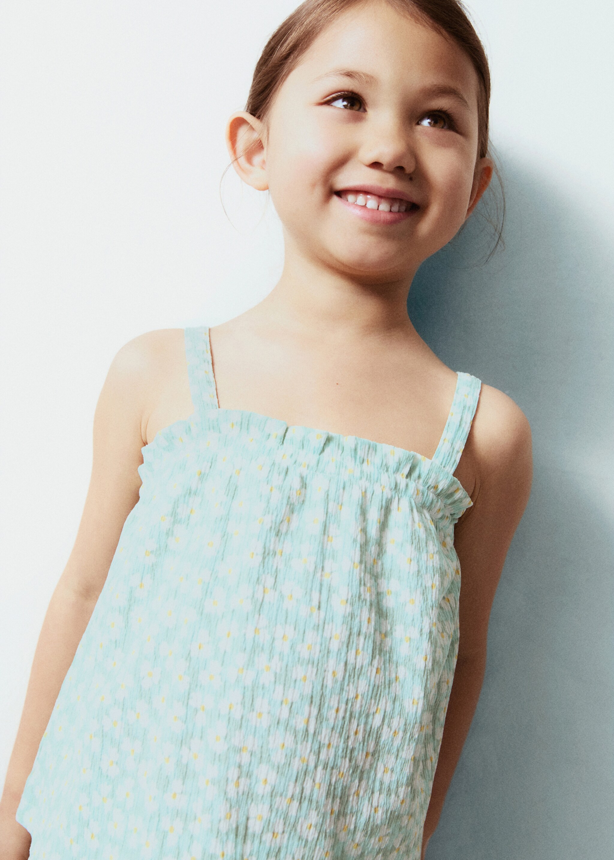 Printed strap top - Details of the article 5, Aqua Green. Ref: 87027699-00.