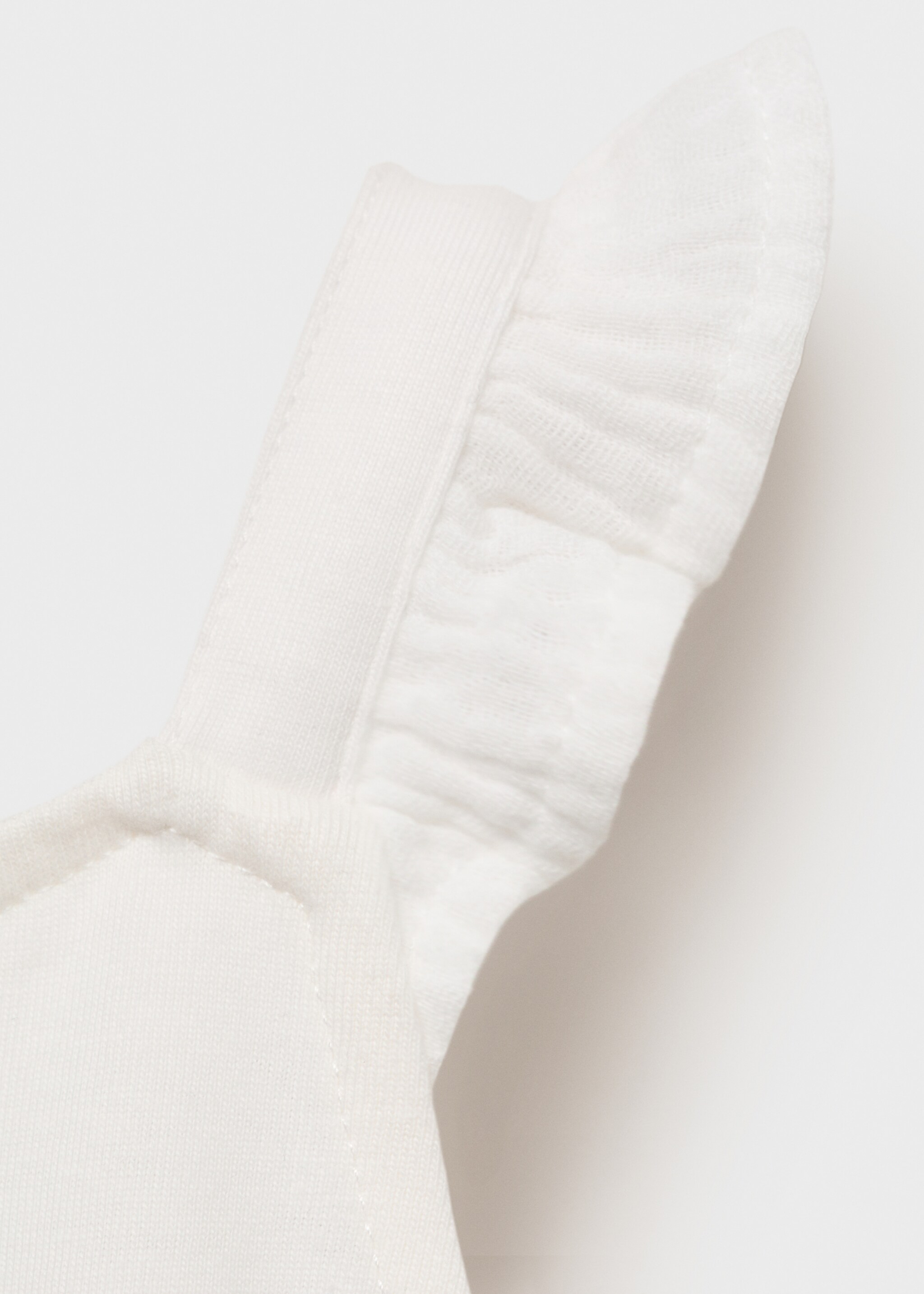 Ruffle textured T-shirt - Details of the article 0, Off White. Ref: 87027700-00.