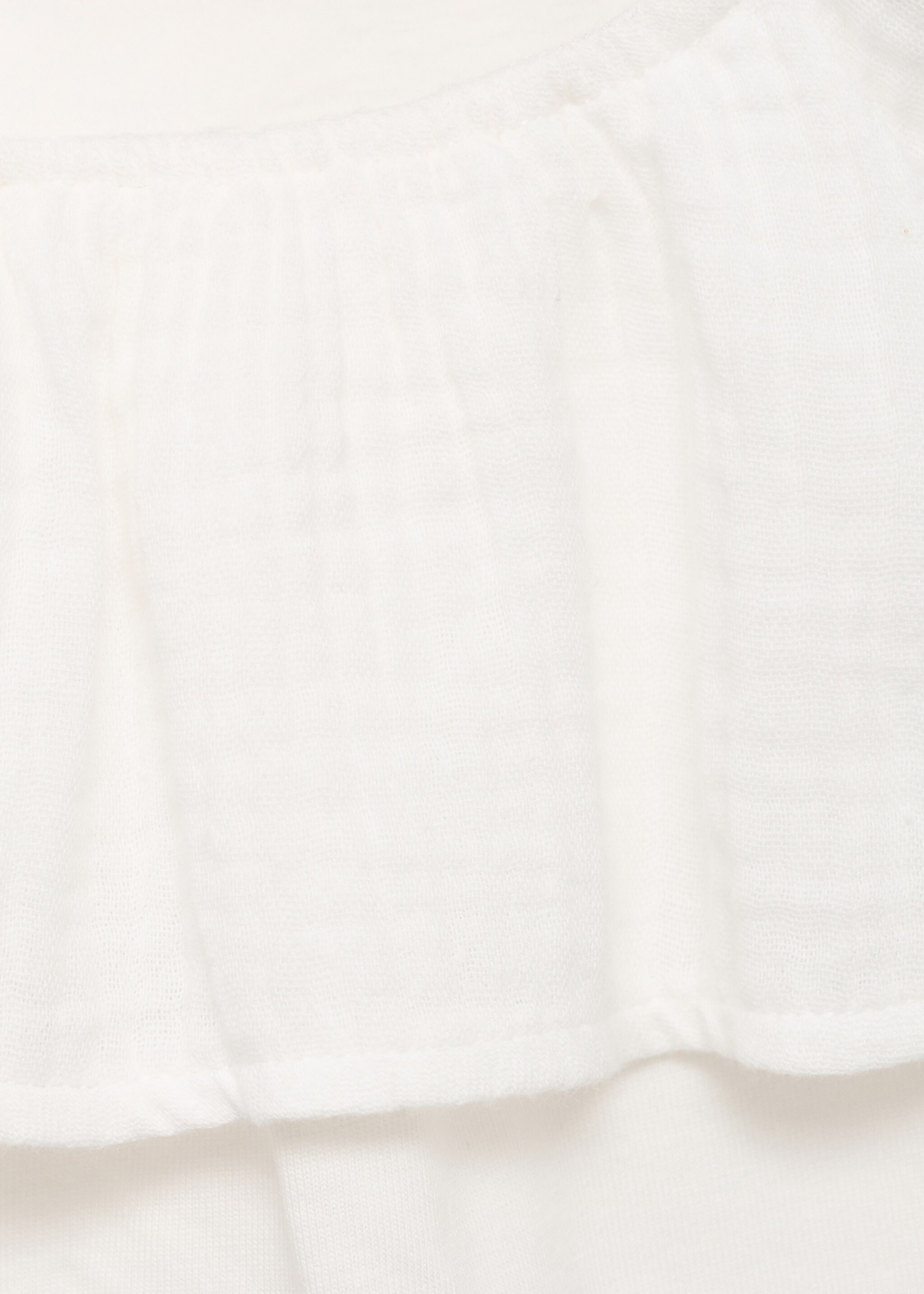 Ruffle textured T-shirt - Details of the article 8, Off White. Ref: 87027700-00.