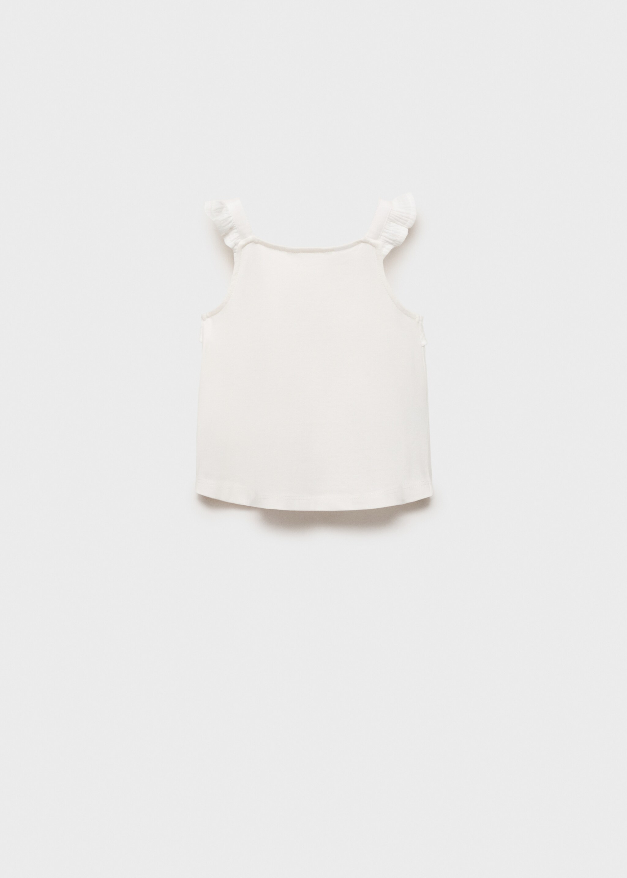 Ruffle textured T-shirt - Reverse of the article, Off White. Ref: 87027700-00.