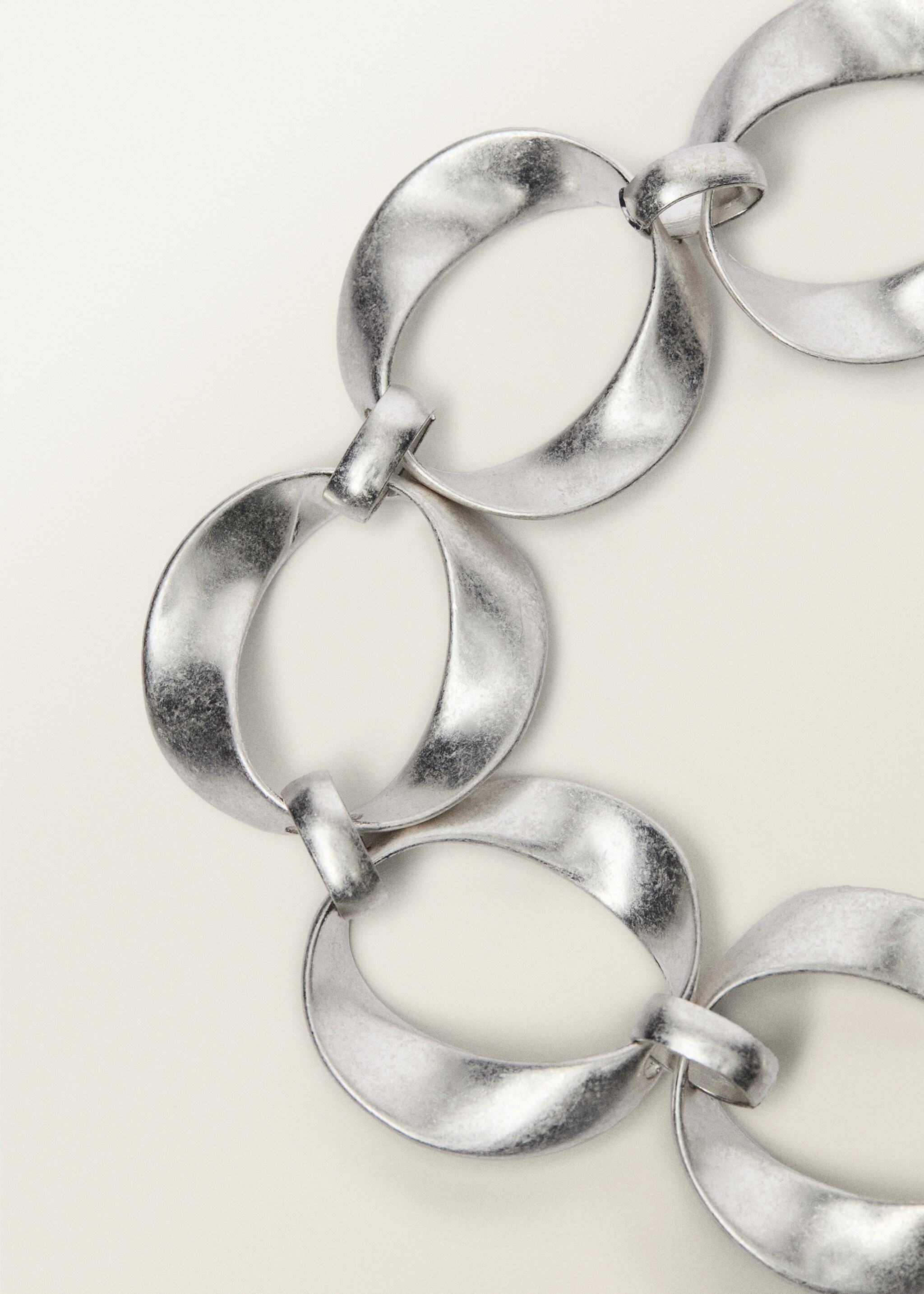 Cinturón aros metálicos - Plano medio, Plata. Ref: 87027713-00.