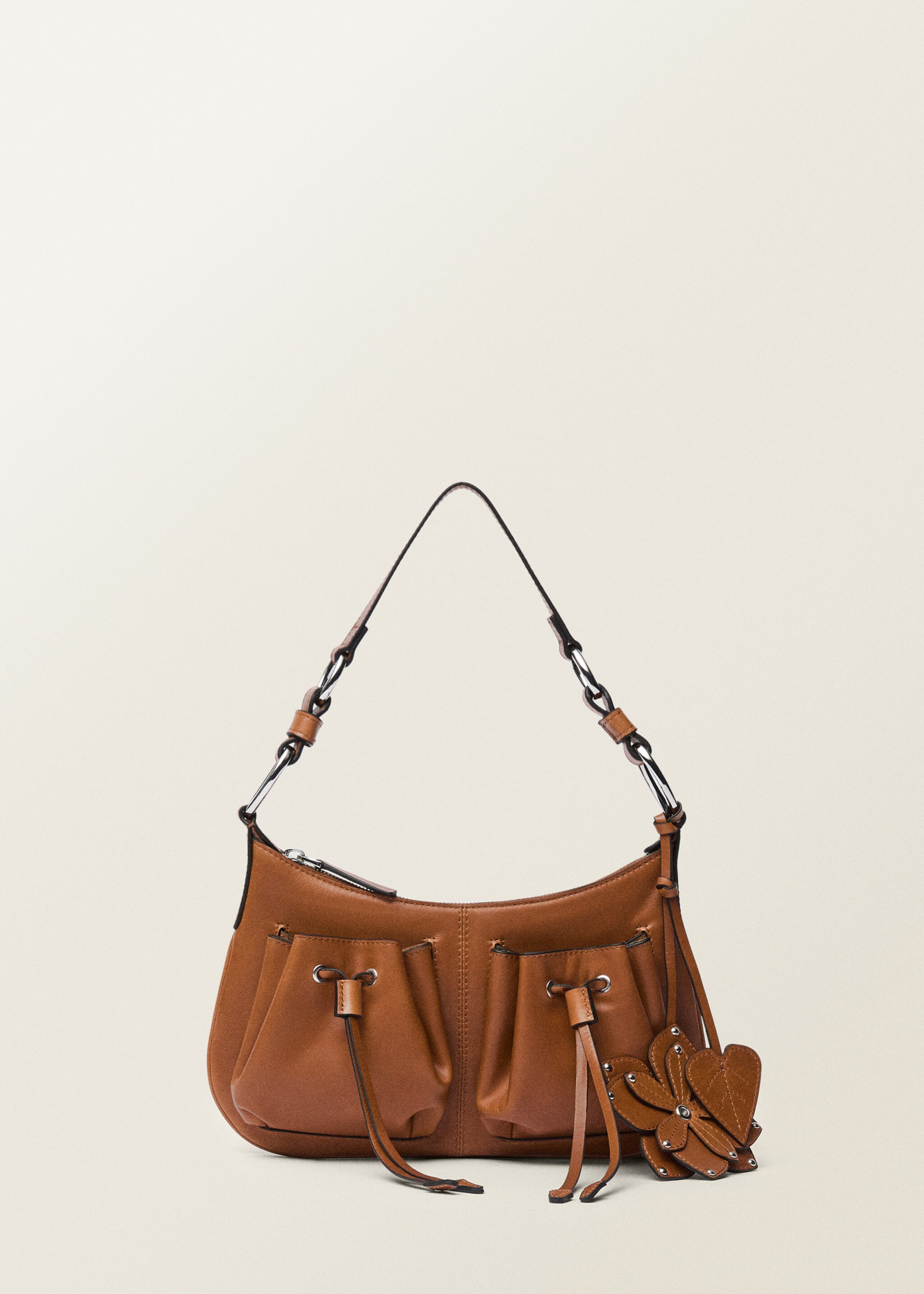 Leather shoulder bag with gathered pockets - Article without model, Leather. Ref: 87027715-00.