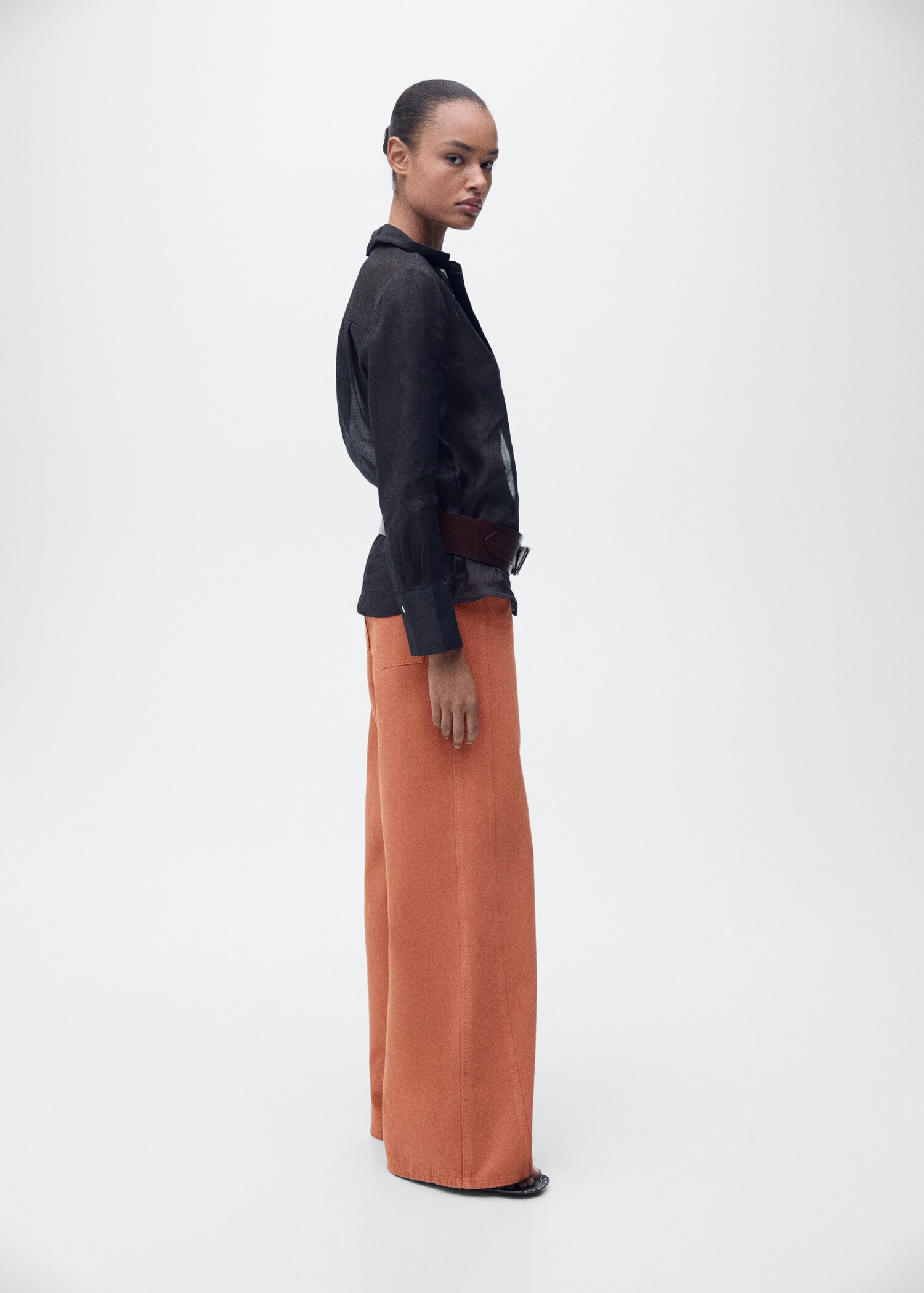 High-waisted wide-leg jeans - Details of the article 2