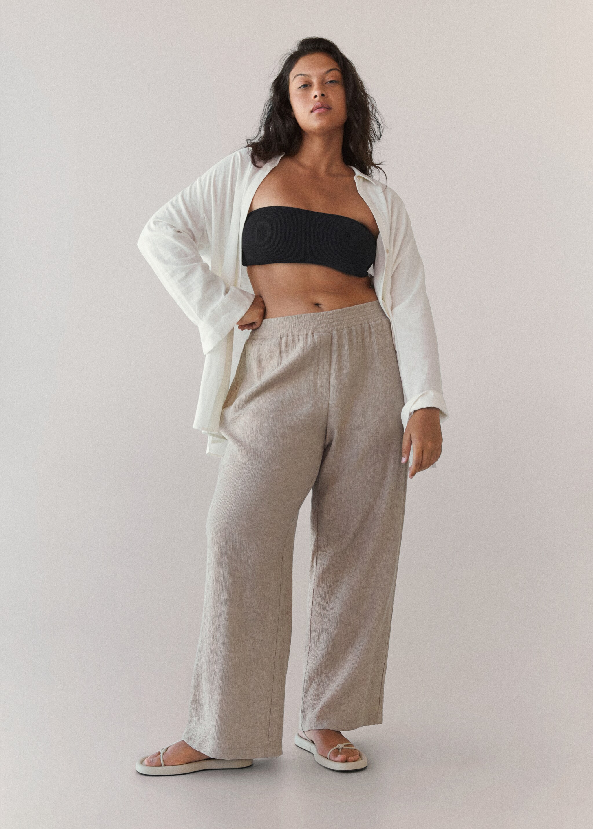 Textured flowy trousers - Details of the article 5