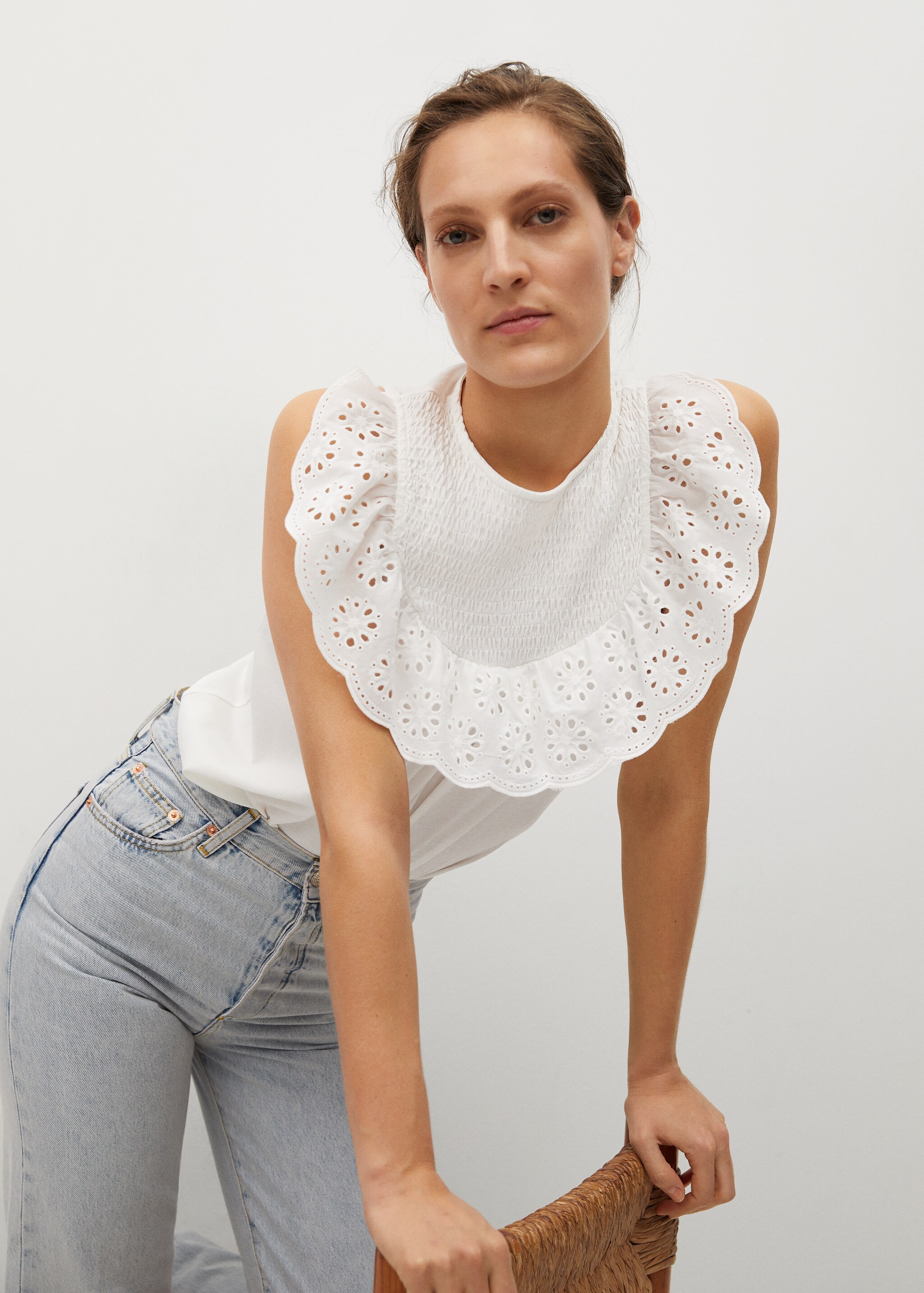 Blond cotton t-shirt - Details of the article 1