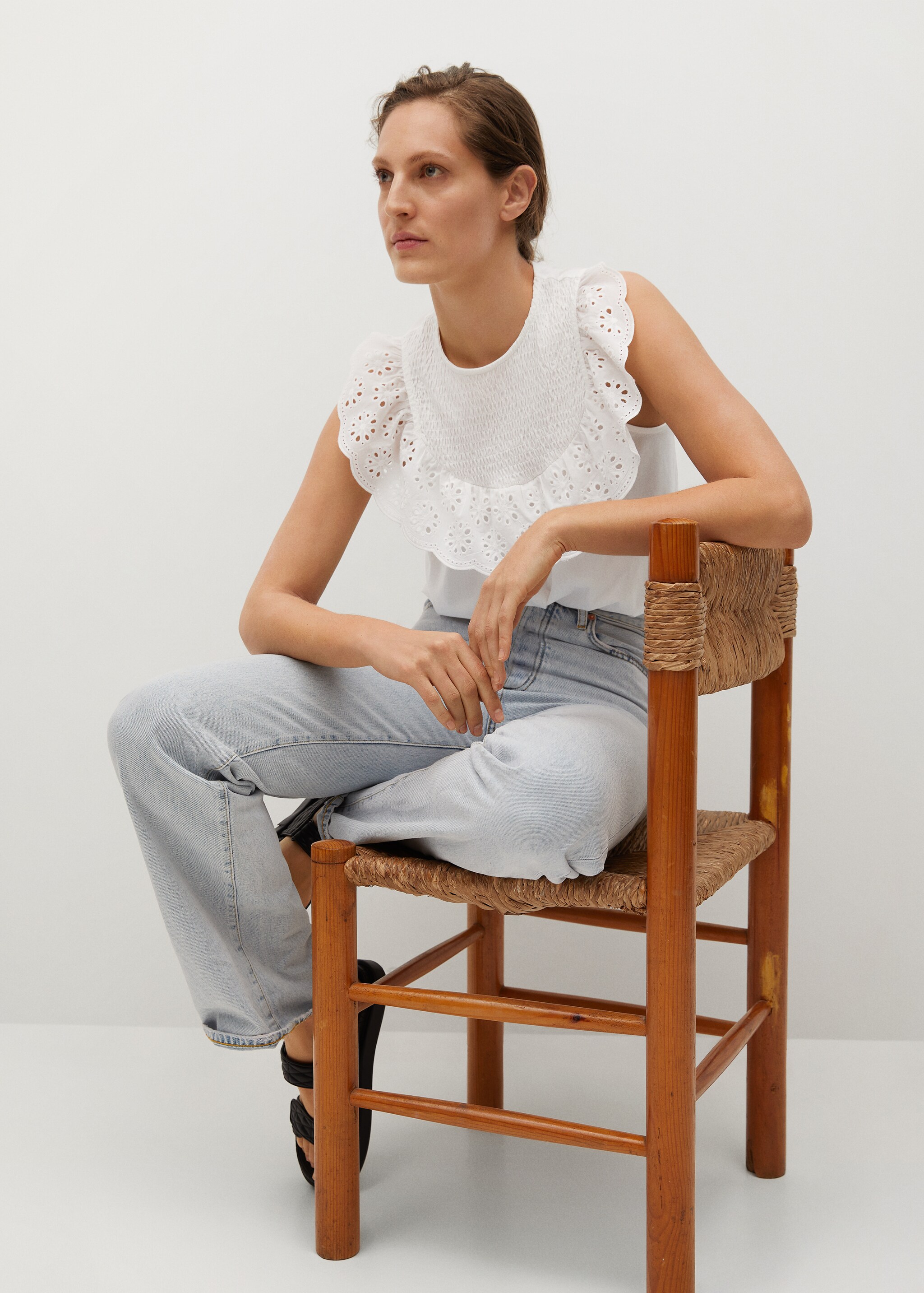 Blond cotton t-shirt - Details of the article 2