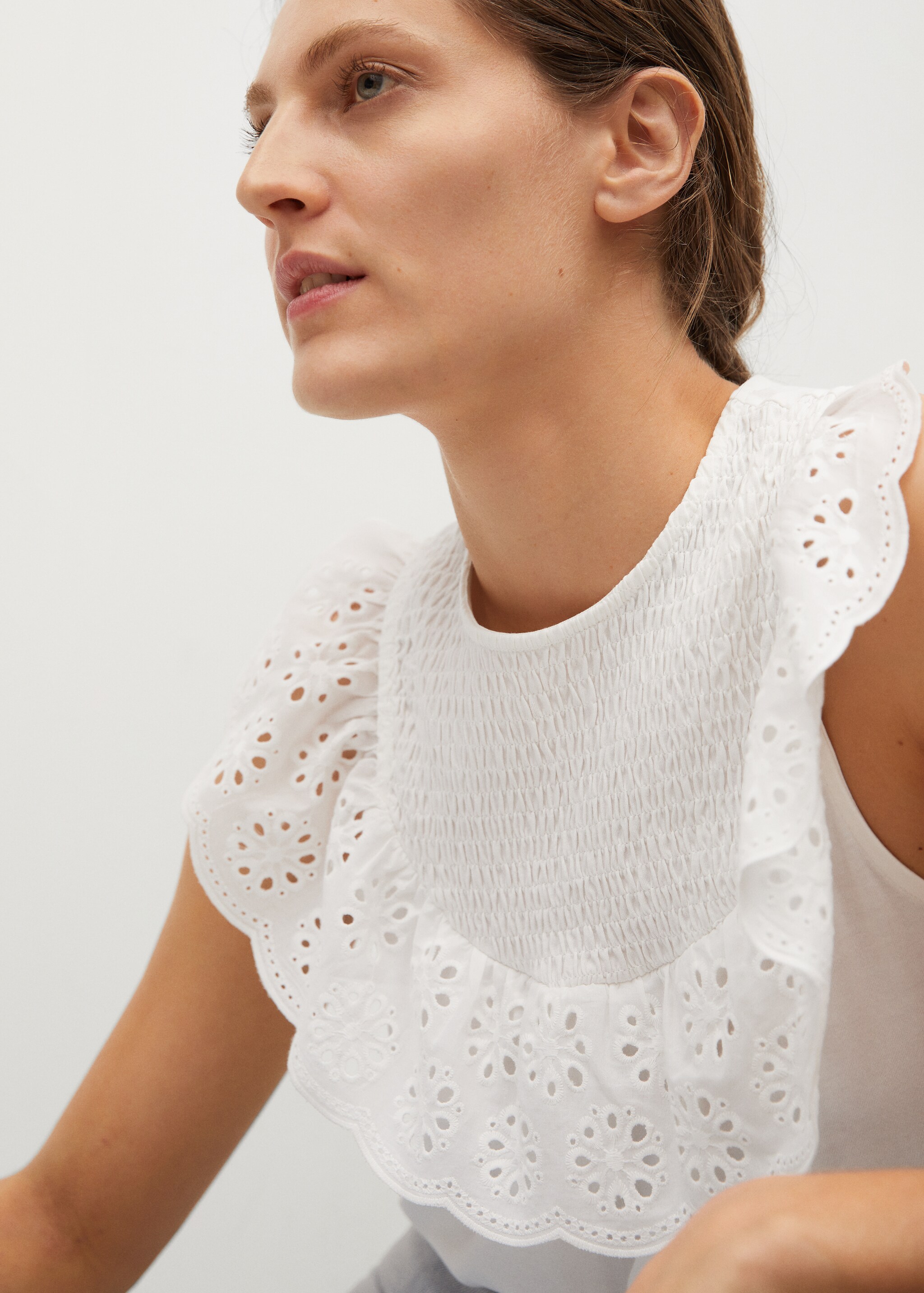 Blond cotton t-shirt - Details of the article 3