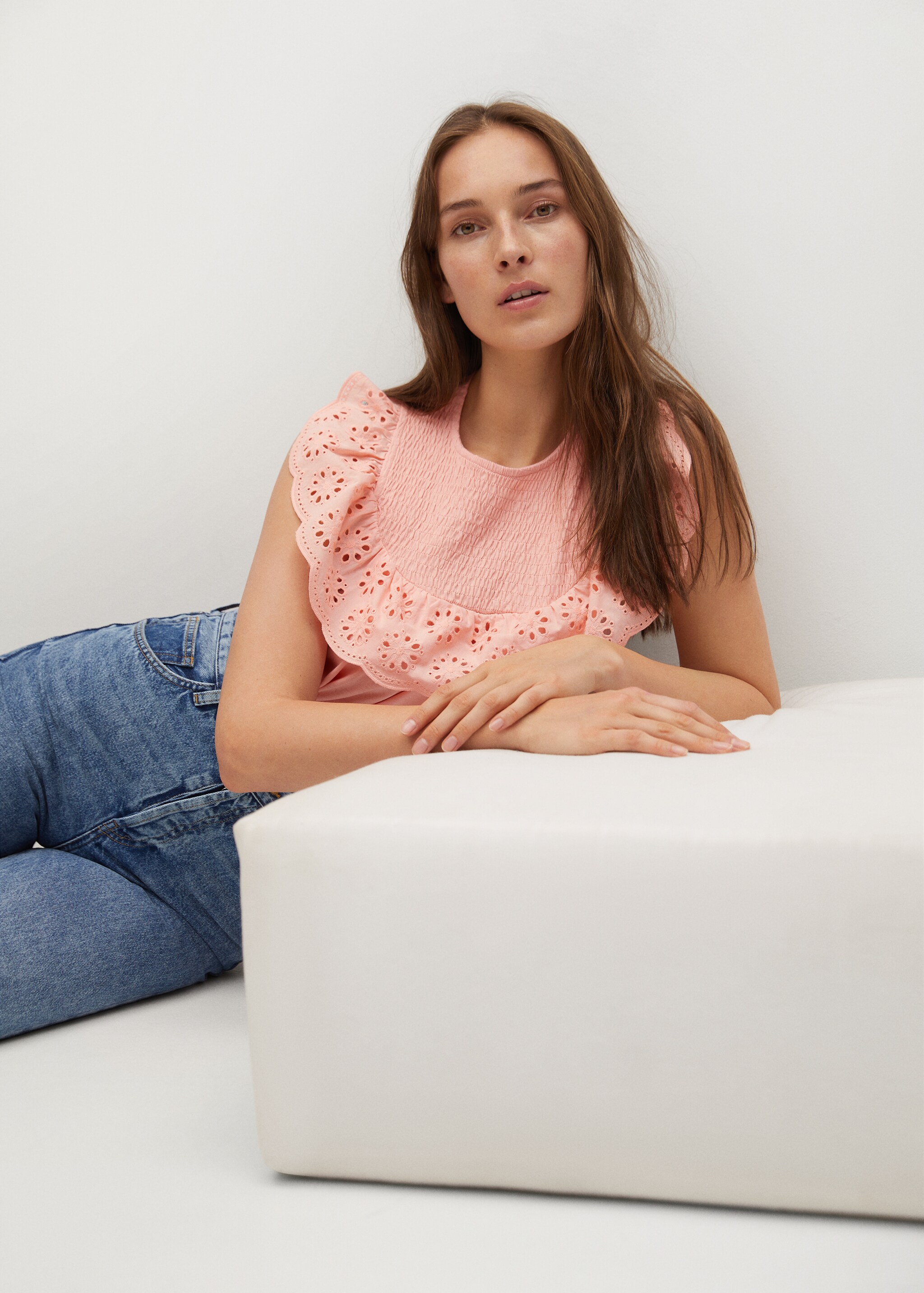 Blond cotton t-shirt - Details of the article 2