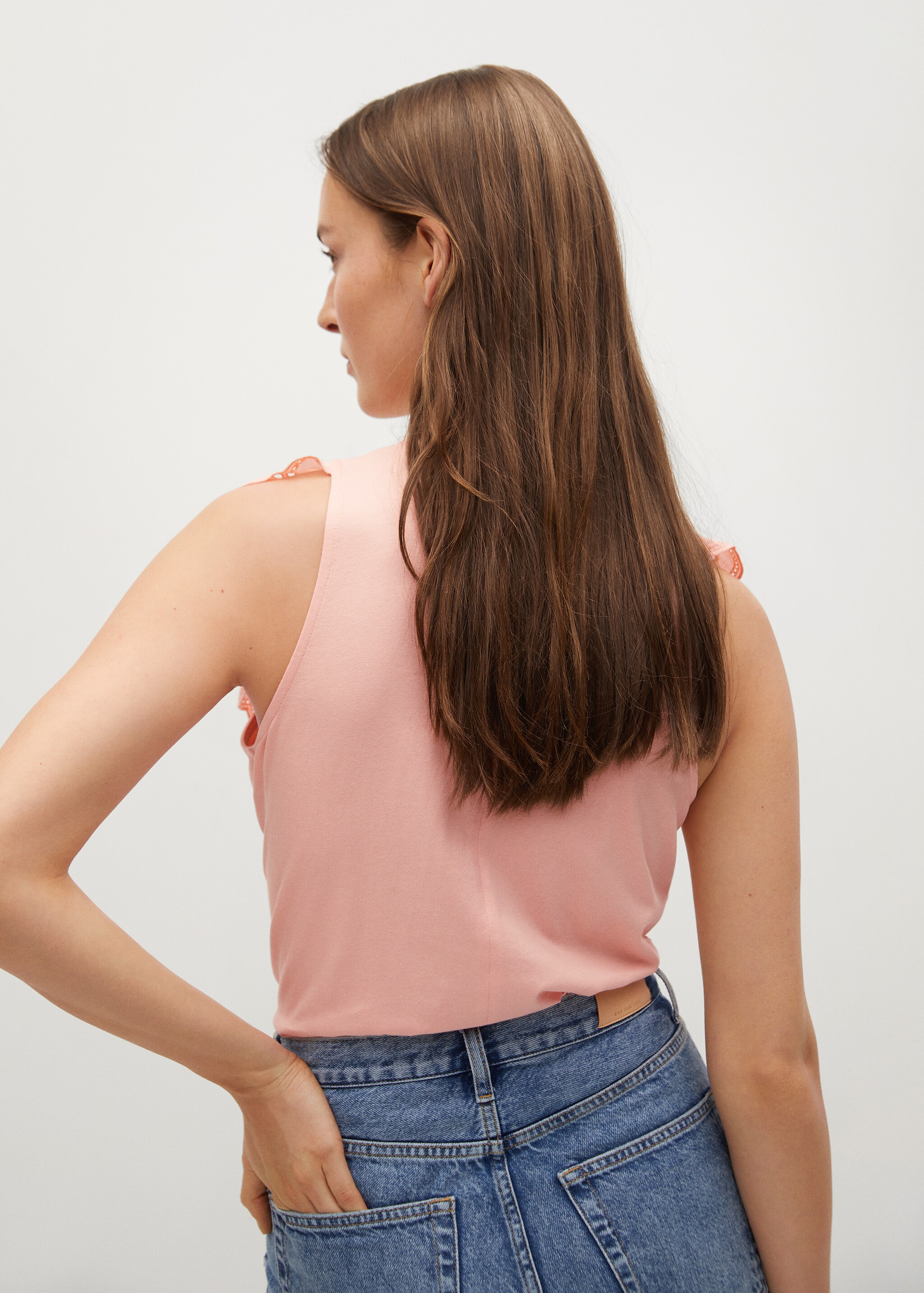 Blond cotton t-shirt - Reverse of the article