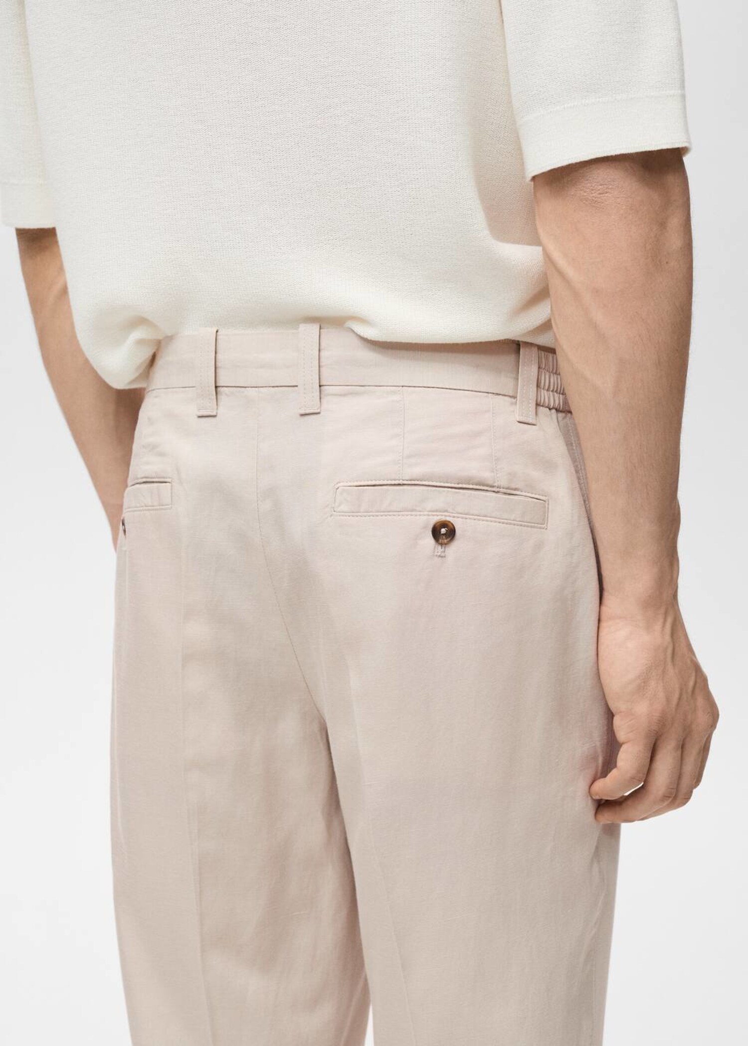 Slim fit linen trousers - Details of the article 6