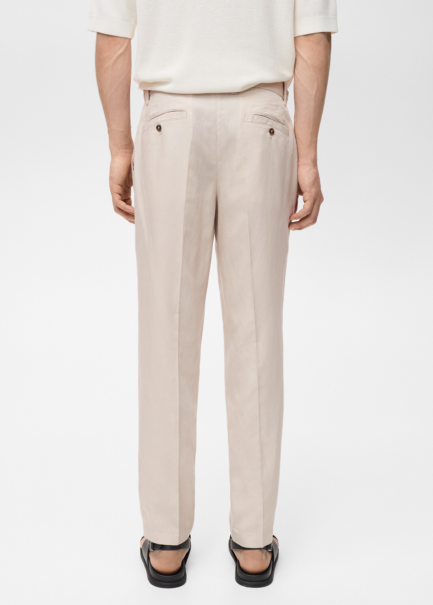 Slim fit linen trousers - Reverse of the article