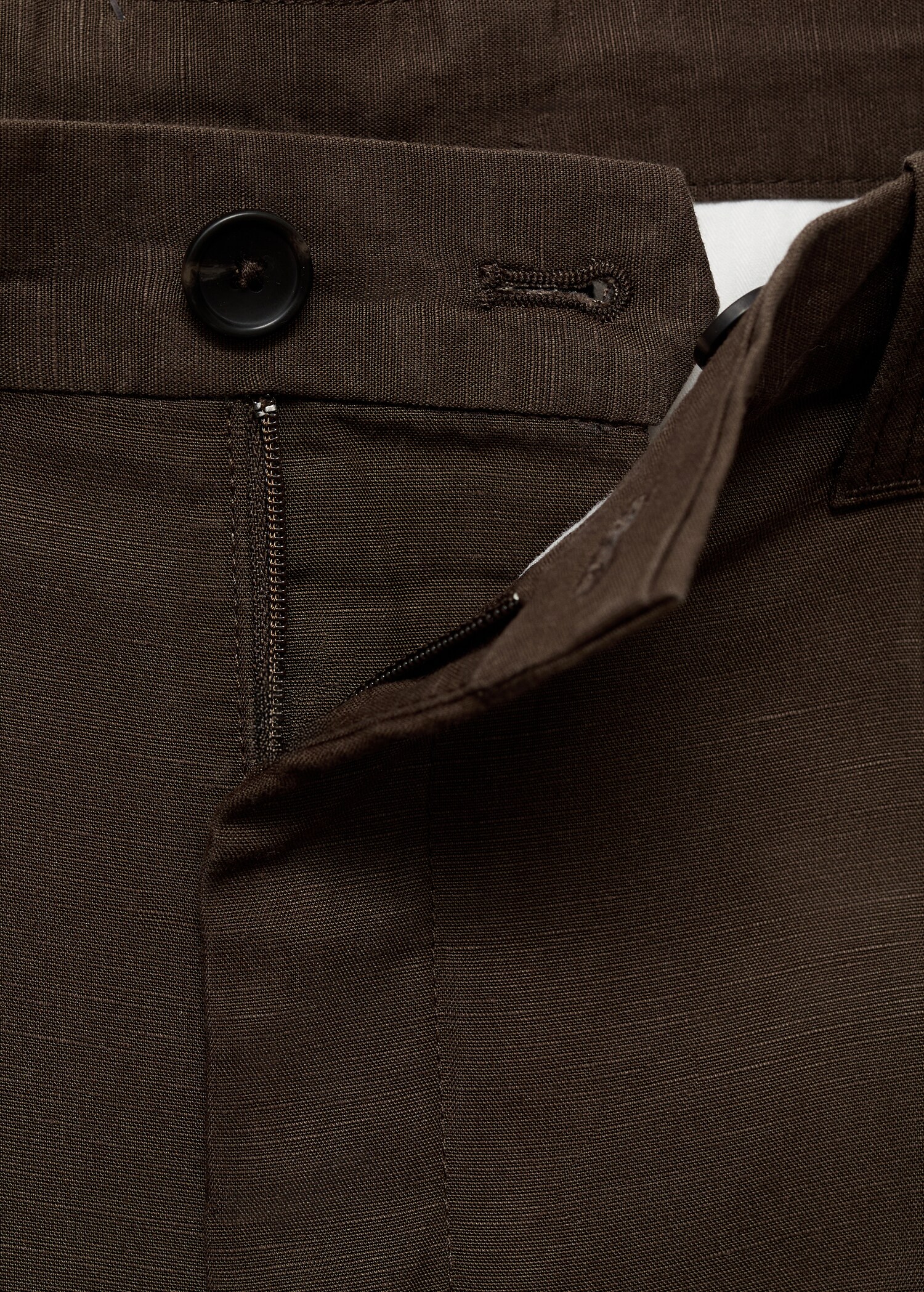 Slim fit linen trousers - Details of the article 0