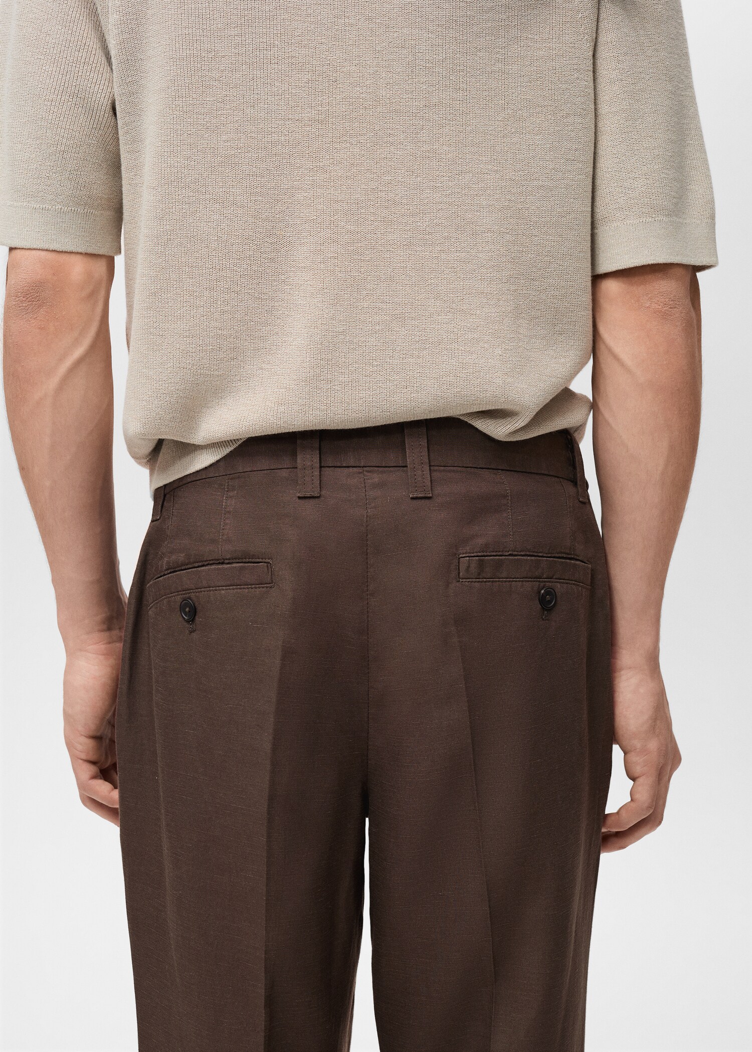Slim fit linen trousers - Details of the article 6