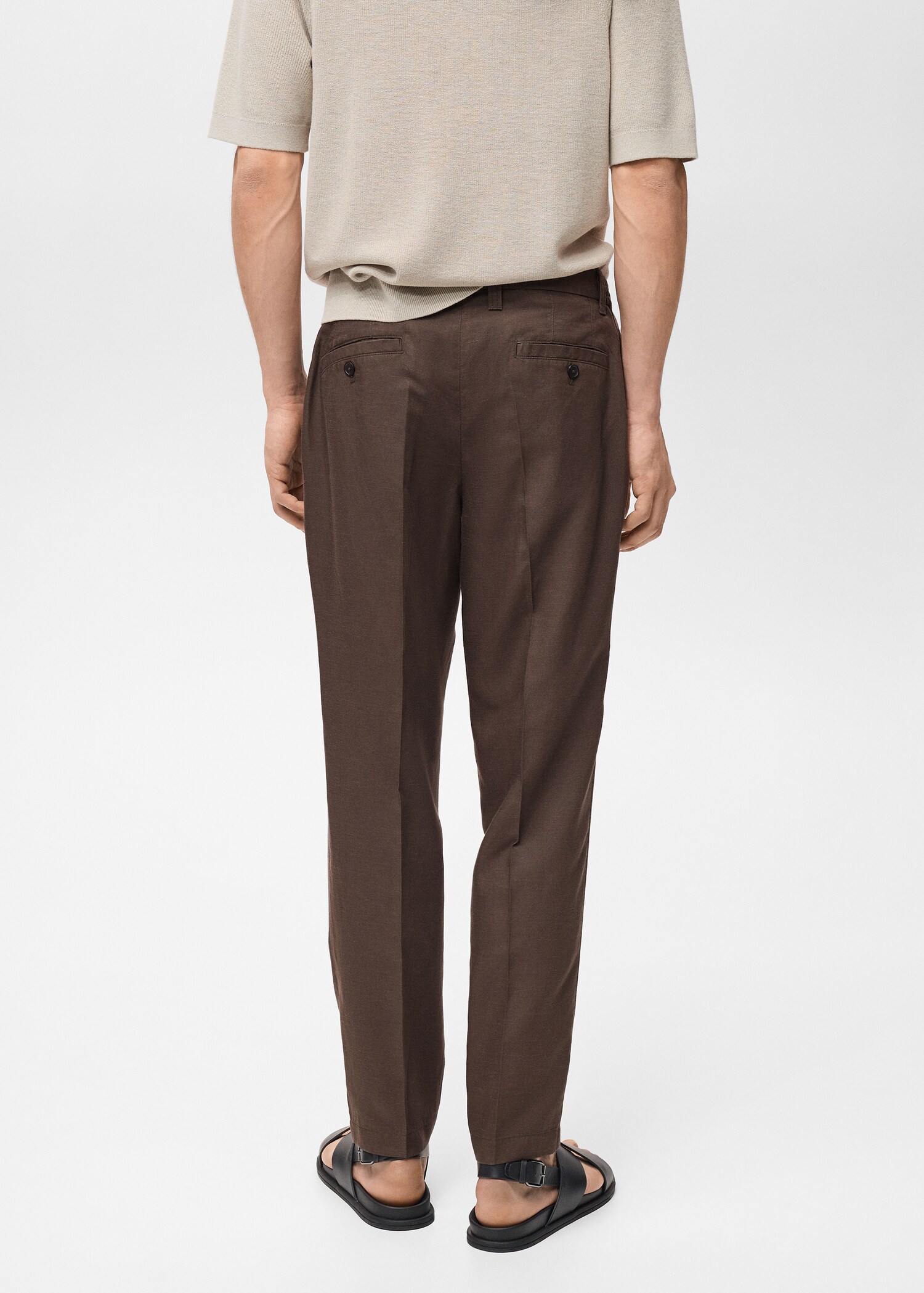 Slim fit linen trousers - Reverse of the article