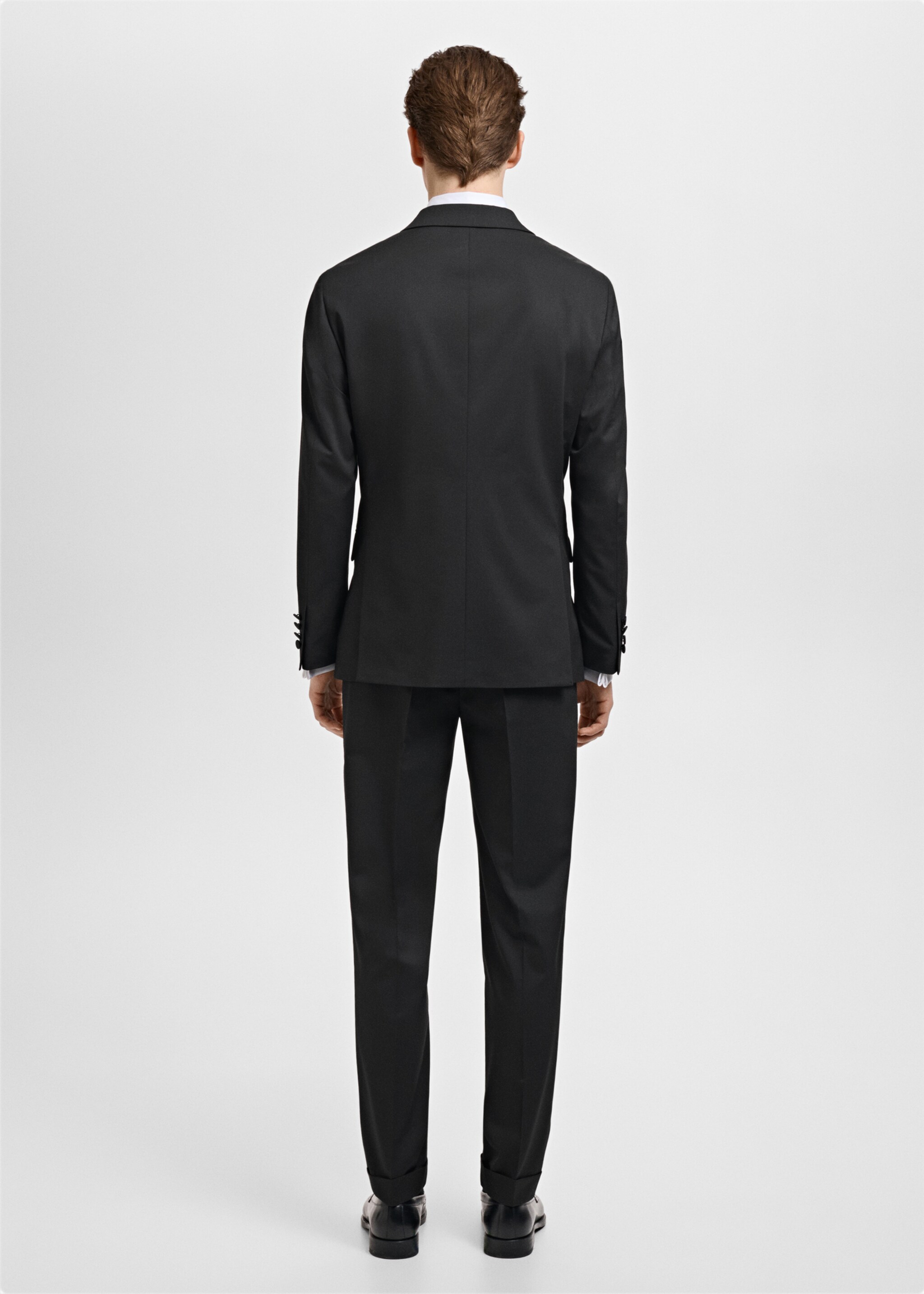 Satin lapels suit blazer - Reverse of the article, Black. Ref: 87027889-00.
