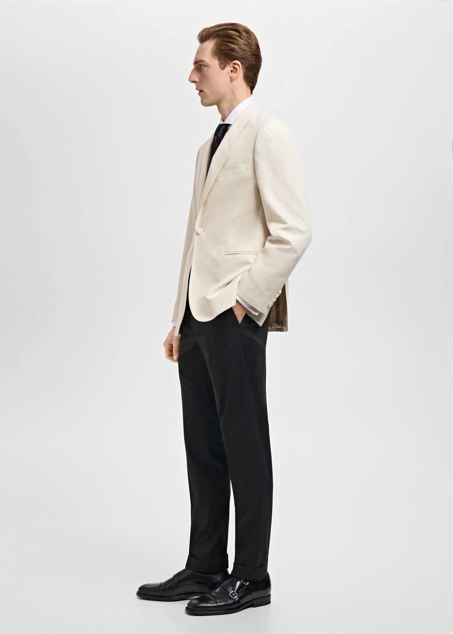 Slim-fit linen suit jacket - Details of the article 2
