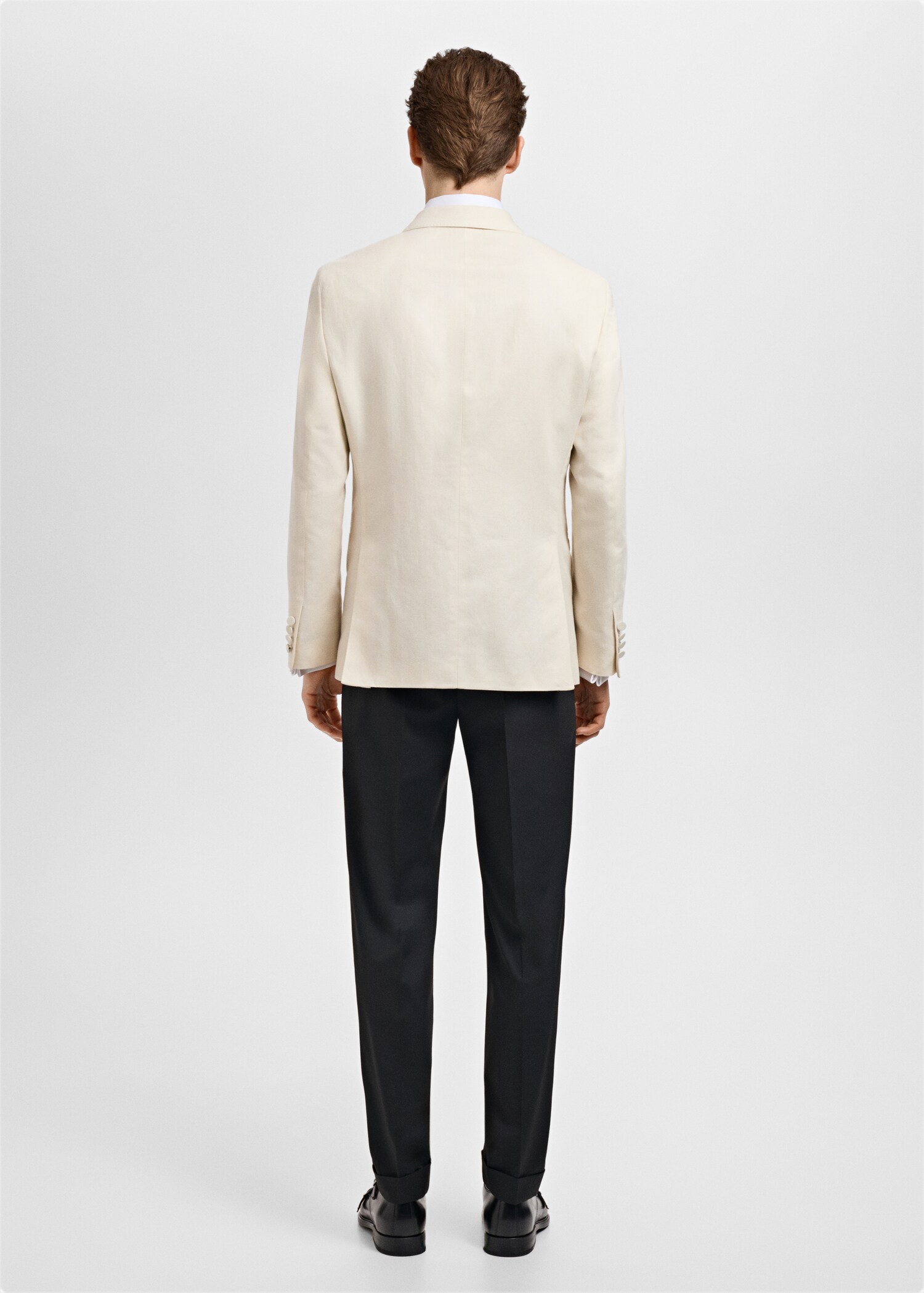 Slim-fit linen suit jacket - Reverse of the article