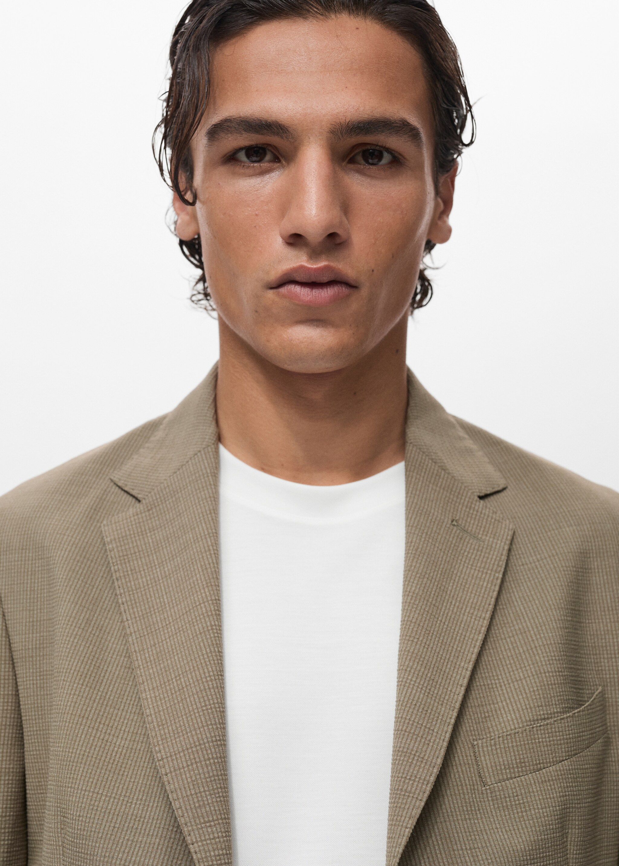 Veste de costume slim fit laine froide - Détail de l'article 1, Gris vison. Ref: 87027892-00.