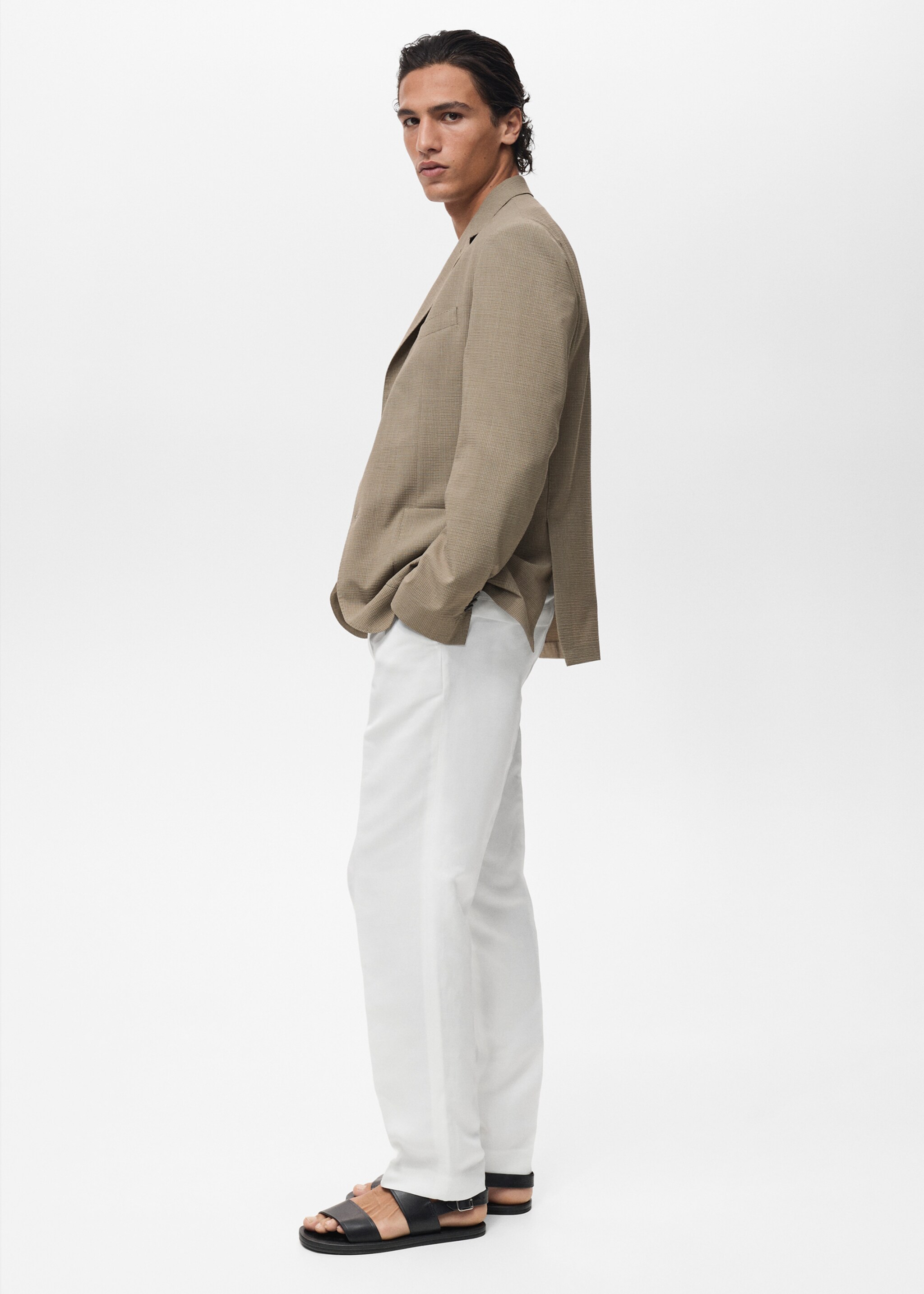 Veste de costume slim fit laine froide - Détail de l'article 2, Gris vison. Ref: 87027892-00.