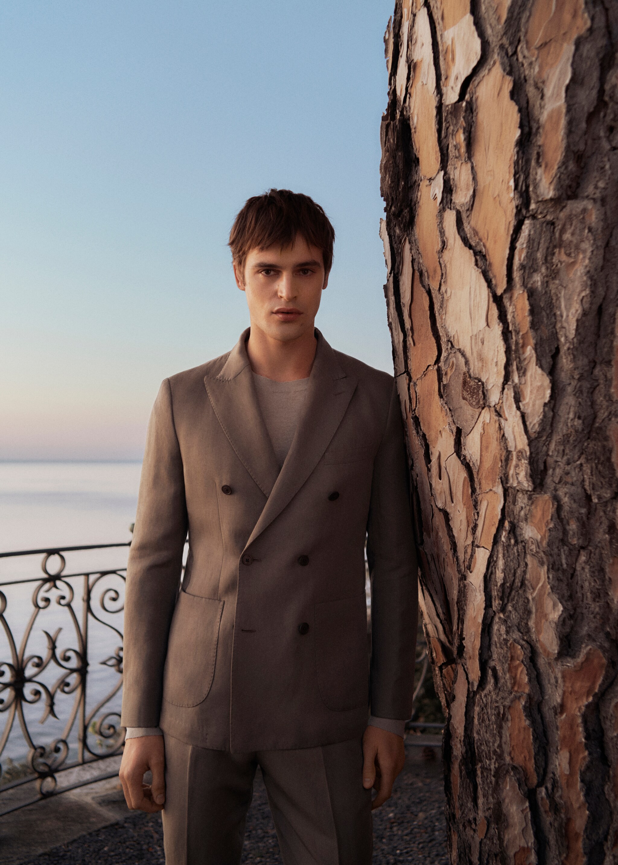 Americana vestit barreja lli slim fit creuada - Detall de l'article 5, Gris visó. Ref: 87027895-00.