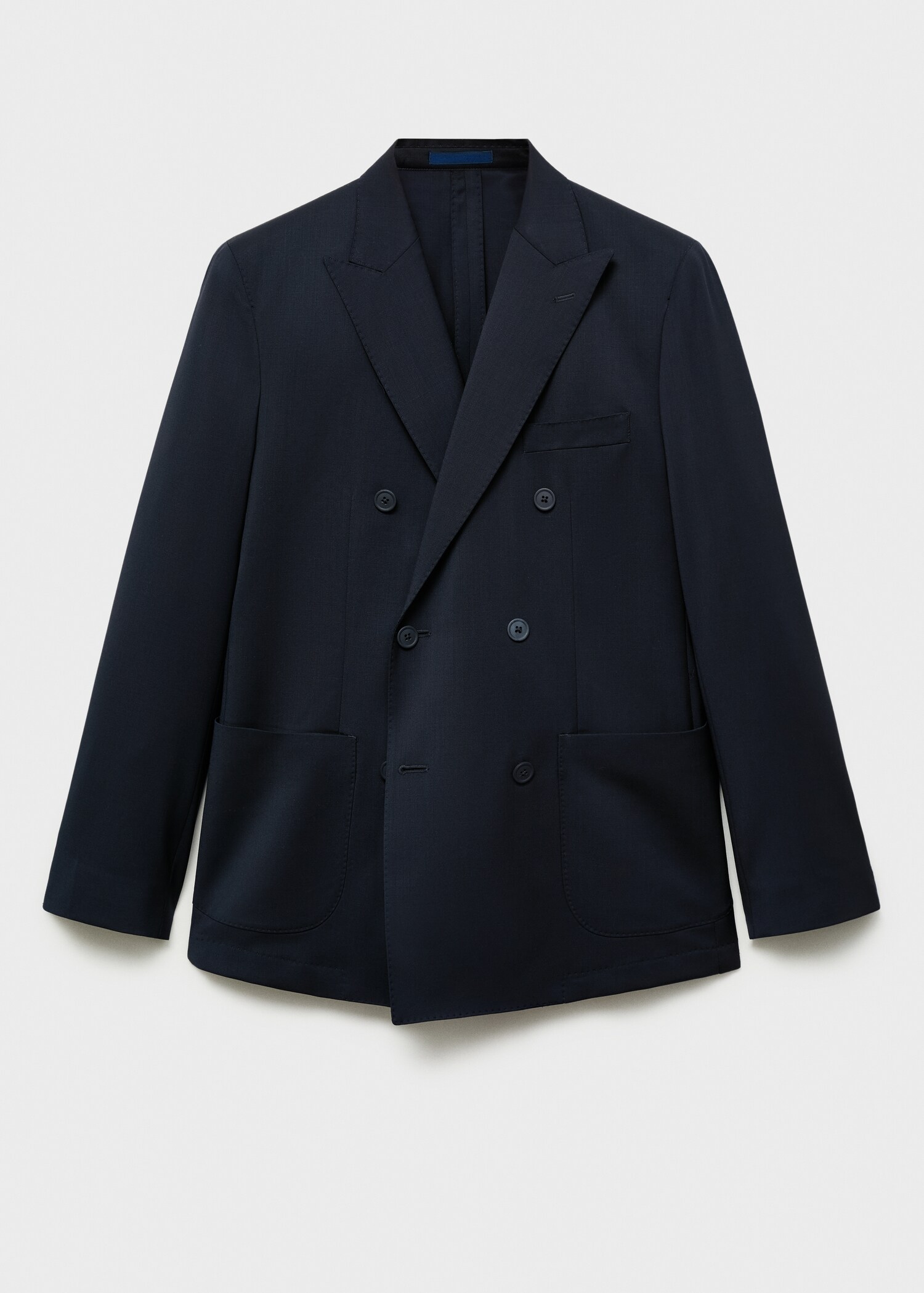 100% cold wool double-breasted suit jacket - Article without model